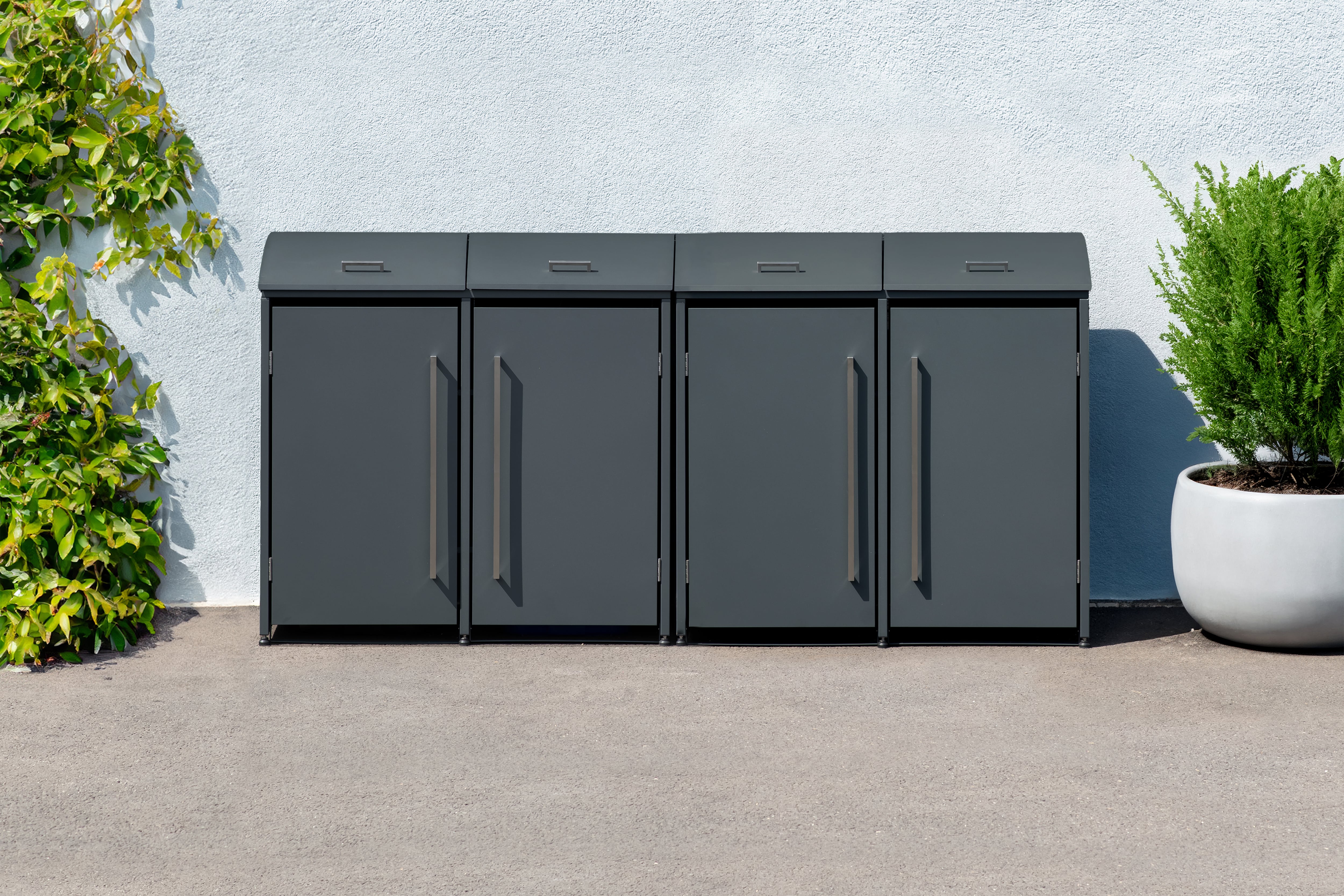 Westmann M&uuml;lltonnenbox Moderna 4 | 4x 240 L Anthrazit 83x278x135cm - Bild 1