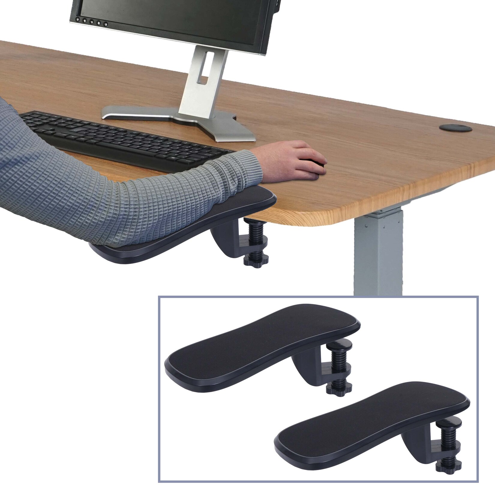 2er-Set Armauflage MCW-N75, für Schreibtisch Arm-/Handgelenkstütze Handgelenkauflage Ablage ergonomisch verstellbar | 04057651695235