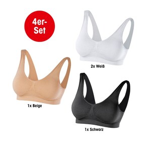 SLIMmaxx Super-BH 4er-Set 36/38 (M) 1x beige/1x schwarz/2x weiß - Bild 1