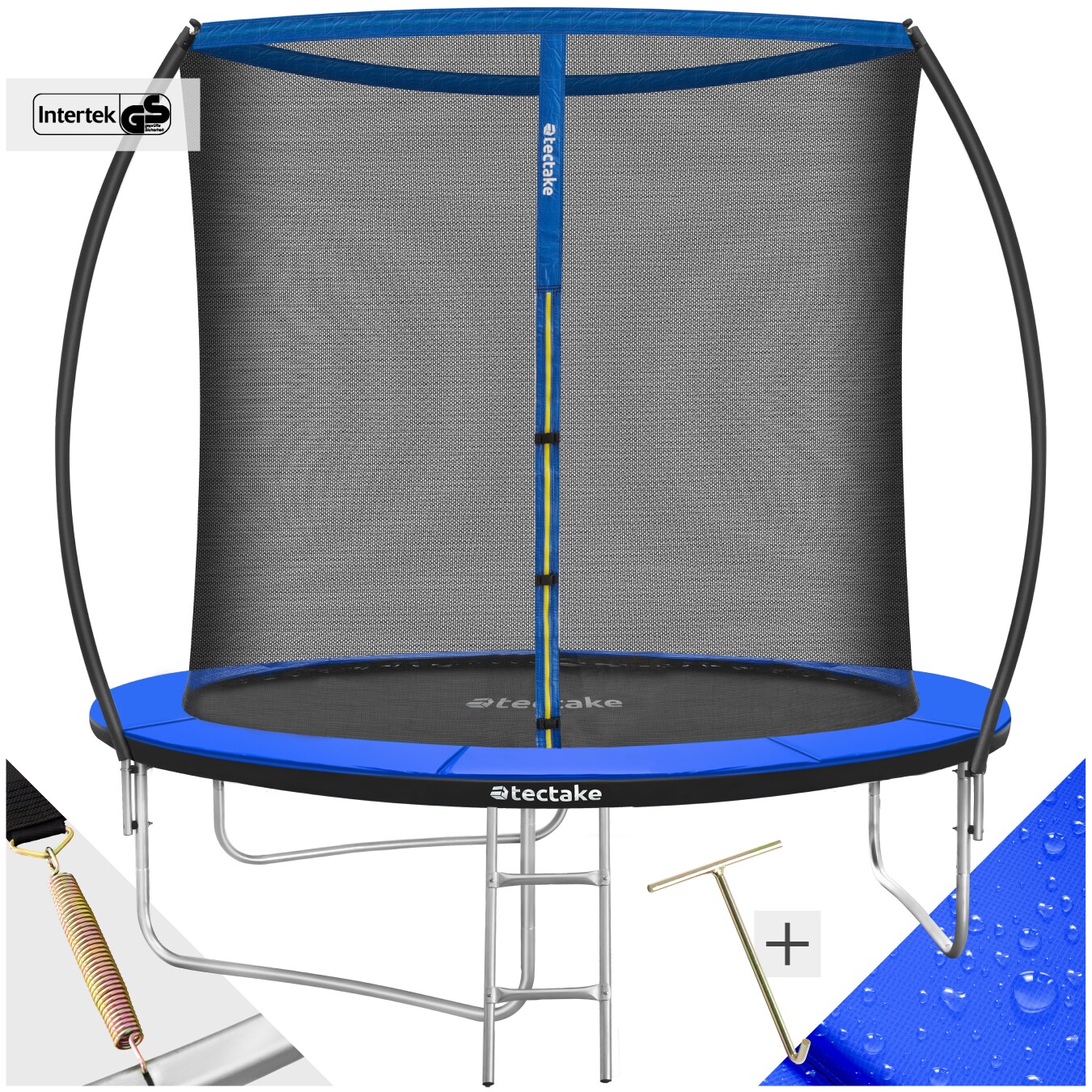 tectake&reg; Trampolin, &Oslash; 244 cm, GS-zertifiziert, Randabdeckung, inklusive Einstiegsleiter - Bild 1