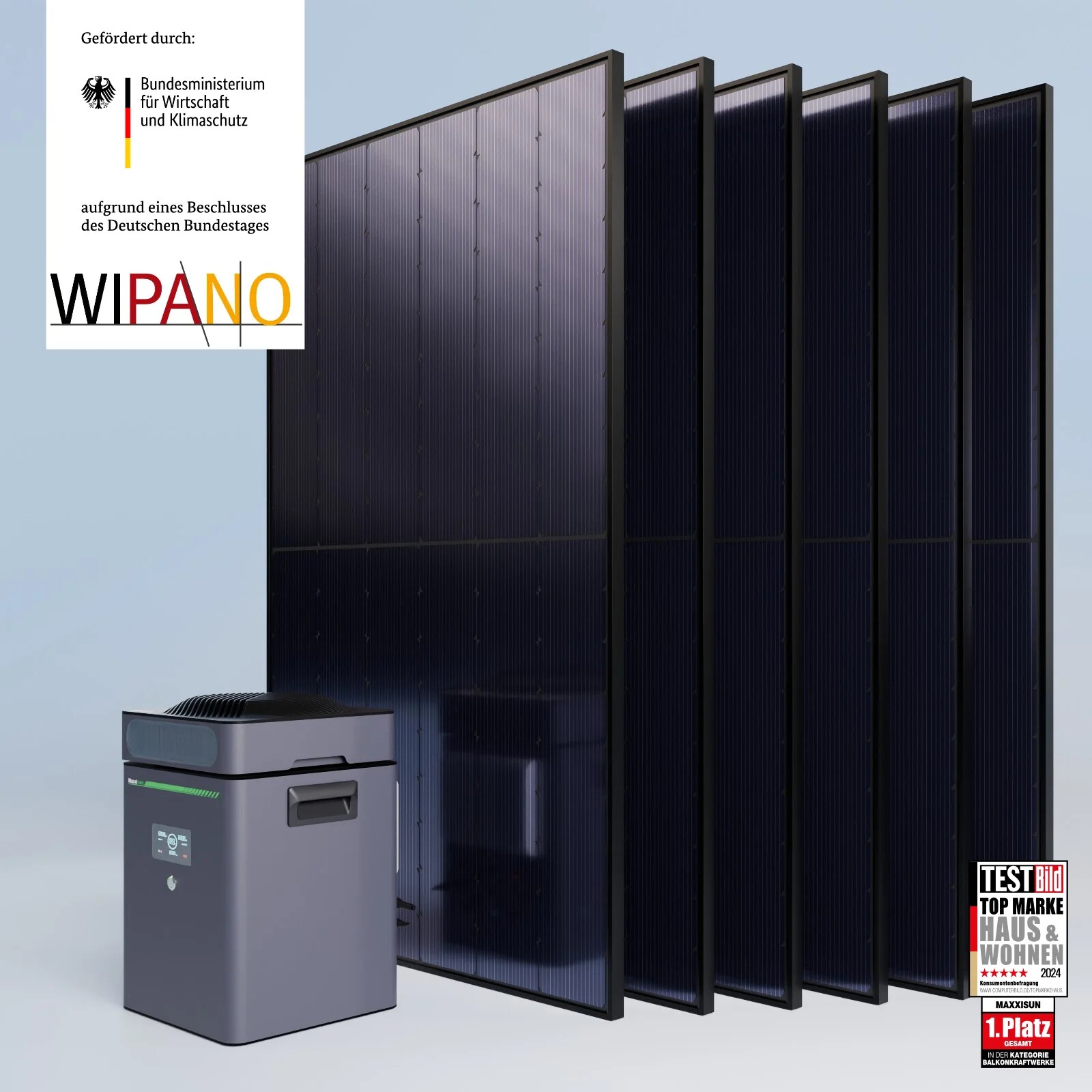 Maxxicharge V2 Komplettset Bifazial 2640Wp | 3600W BOOST Output | Maxxicharge 5.0 | Ohne Montagesystem - Bild 1