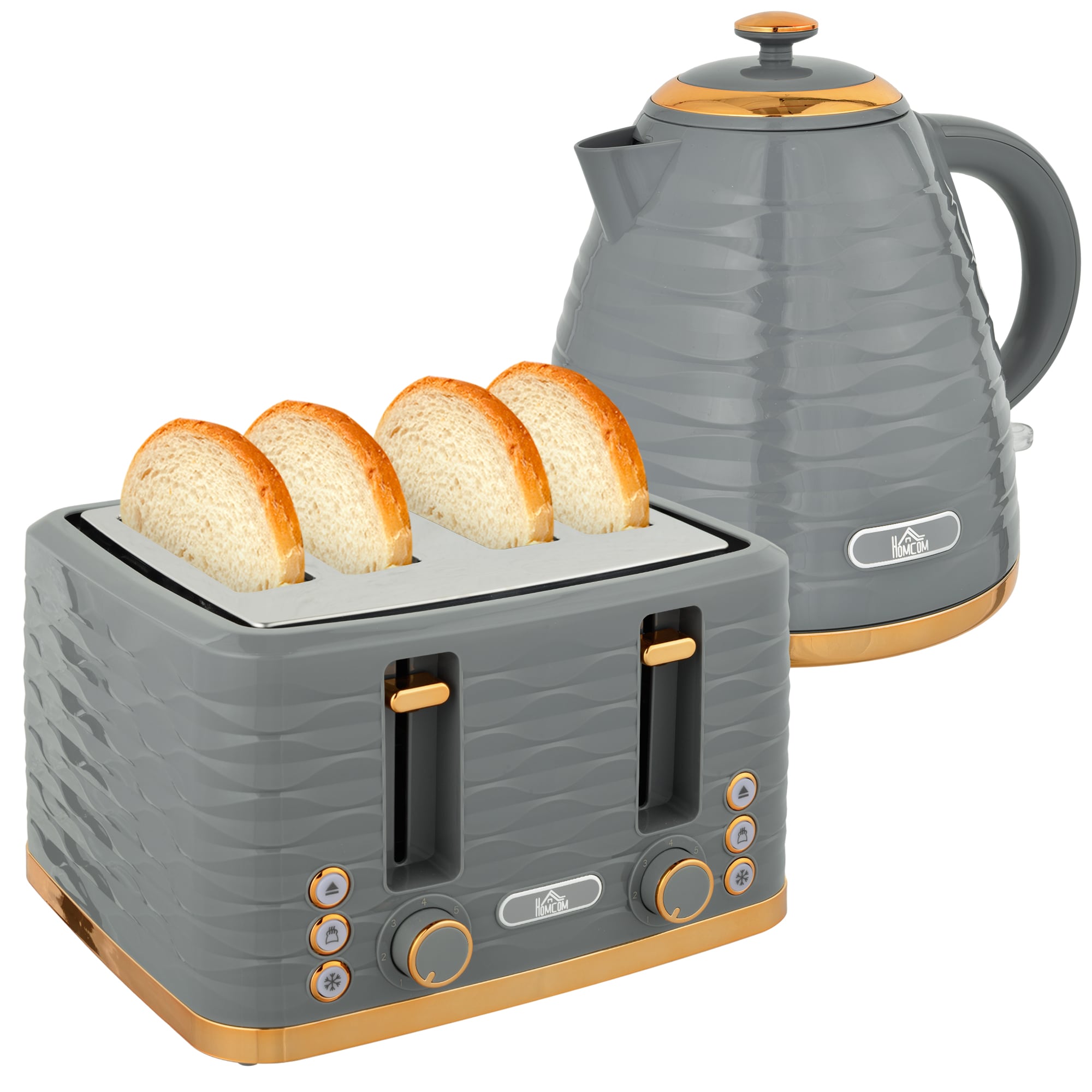 HOMCOM Kocher-Toaster-Set Kunststoff, Stahl - Bild 1