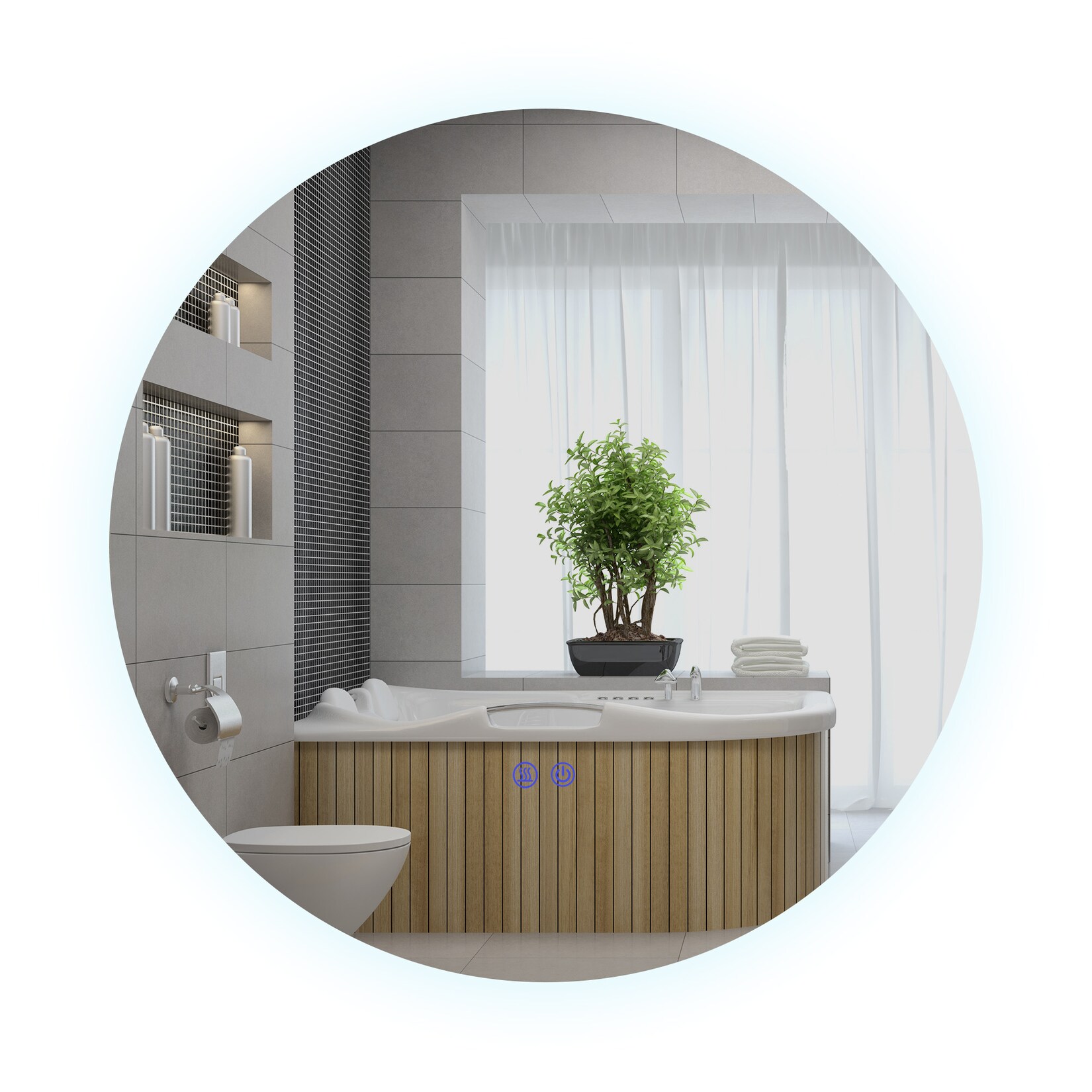 kleankin Badezimmerspiegel Metall, Glas | 04255633577320