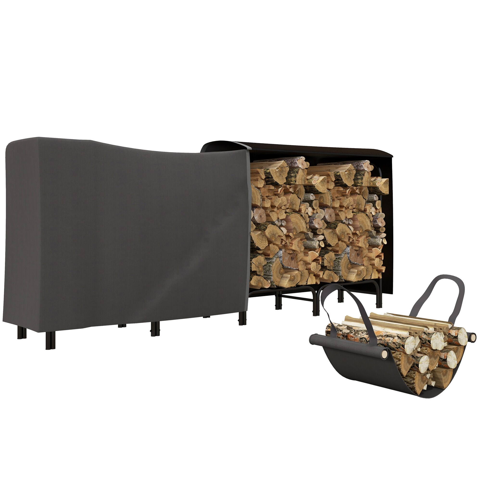 Outsunny Kaminholzregal Metall - Bild 1