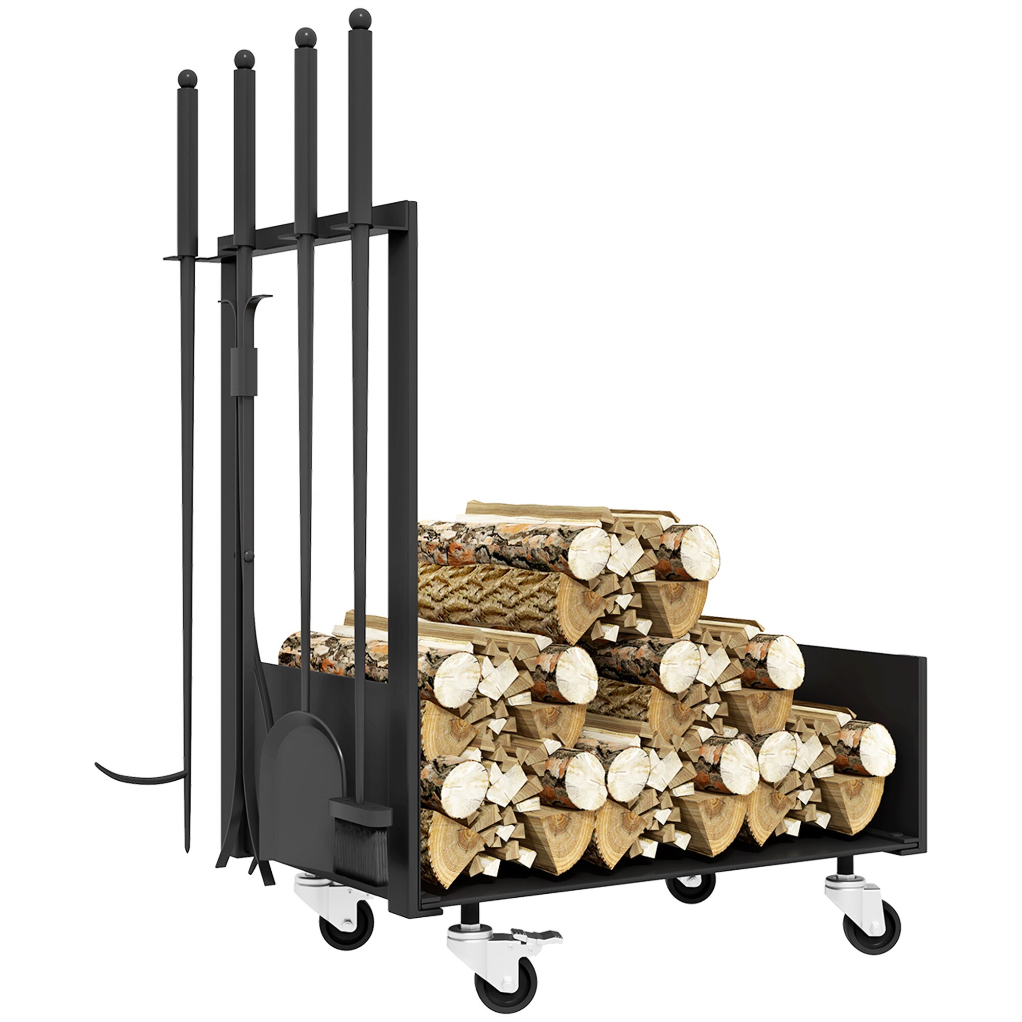 Outsunny Kaminholzst&auml;nder Metall - Bild 1