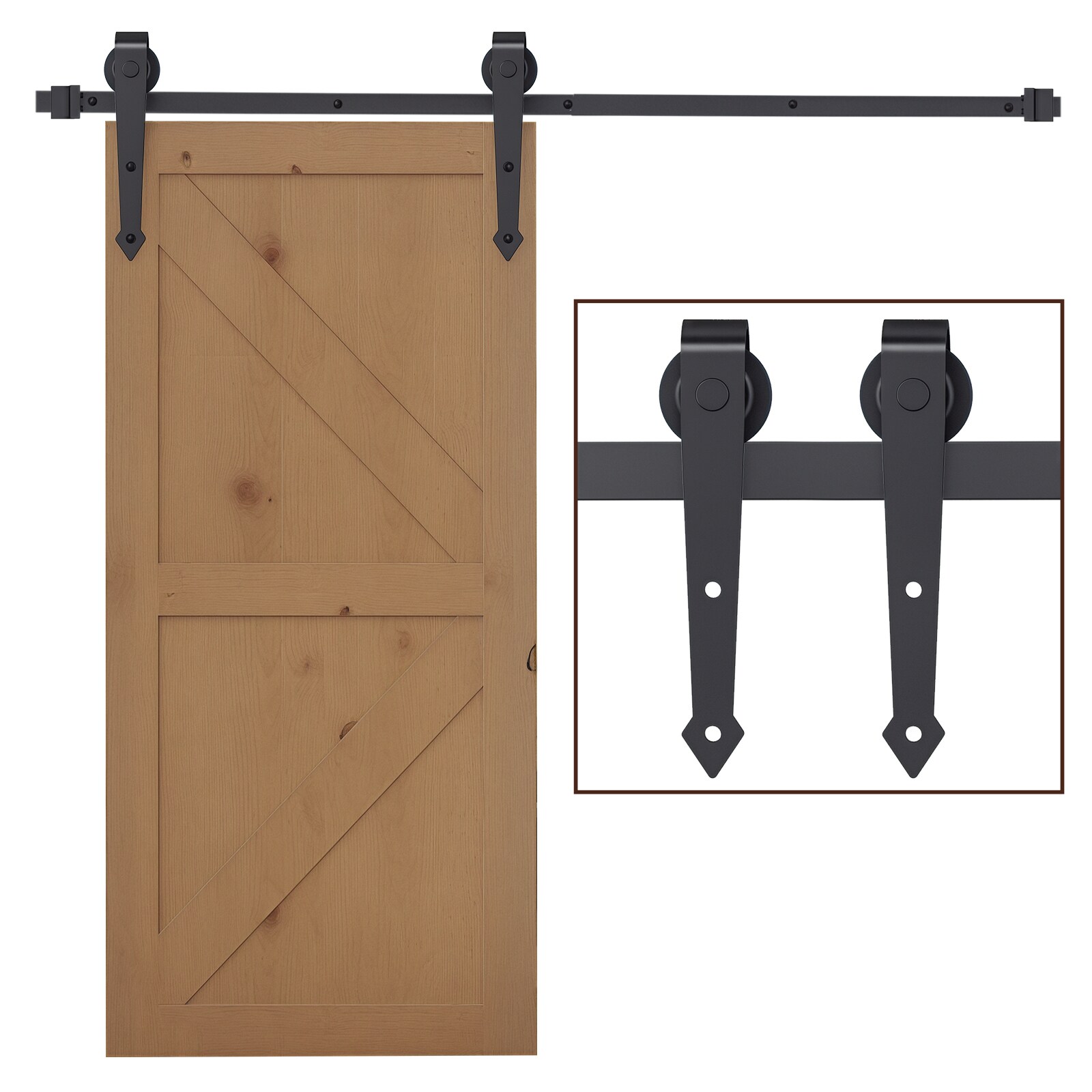 HOMCOM Schiebetür-Beschlagsatz Kohlenstoffstahl | 04255633581976