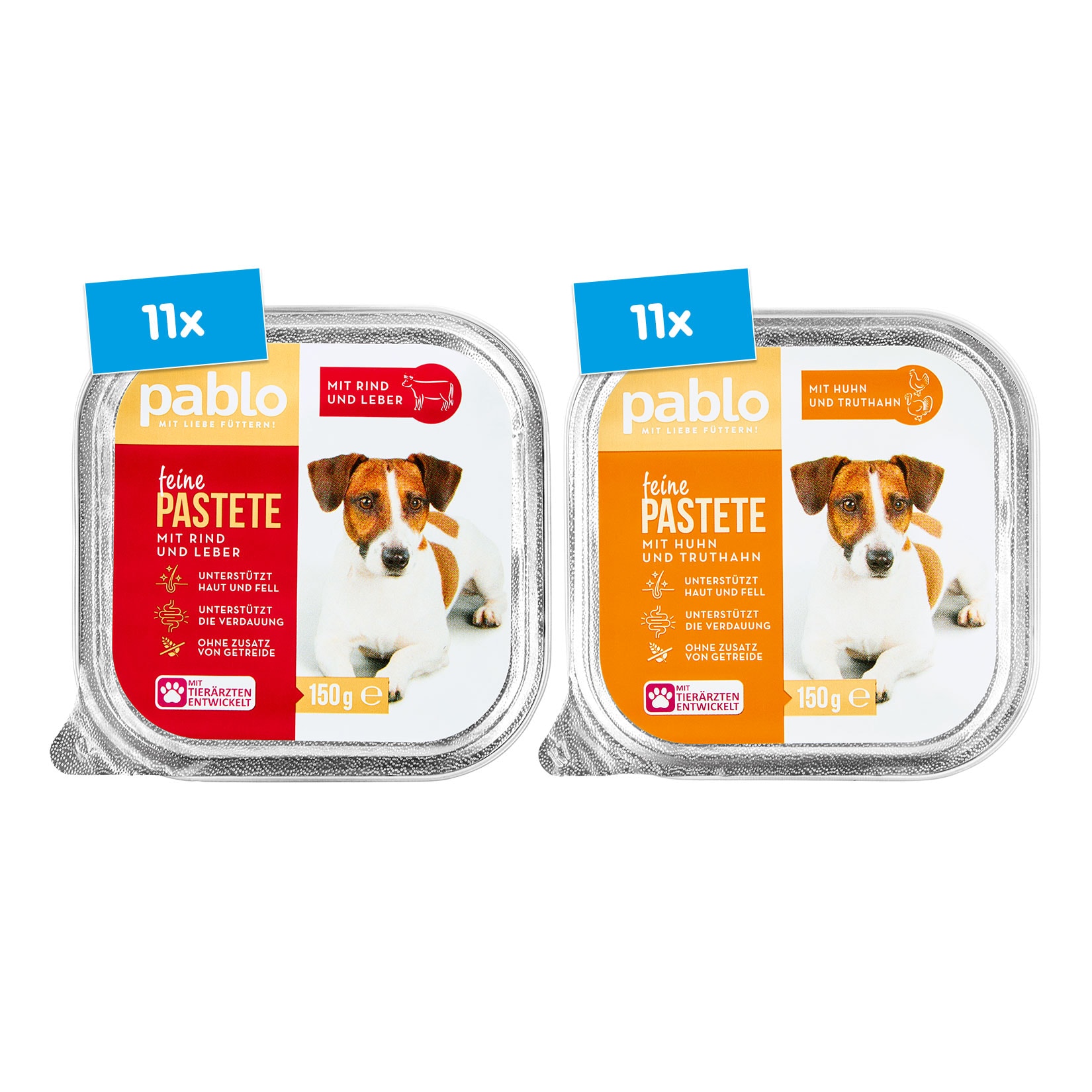 Pablo Hundenahrung 150 g, verschiedene Sorten, 22er Pack - Bild 1