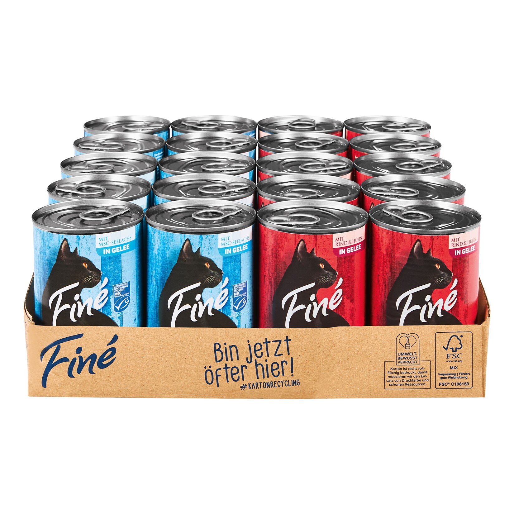 Fine Katzennahrung in Gelee 400 g, verschiedene Sorten, 20er Pack - Bild 1