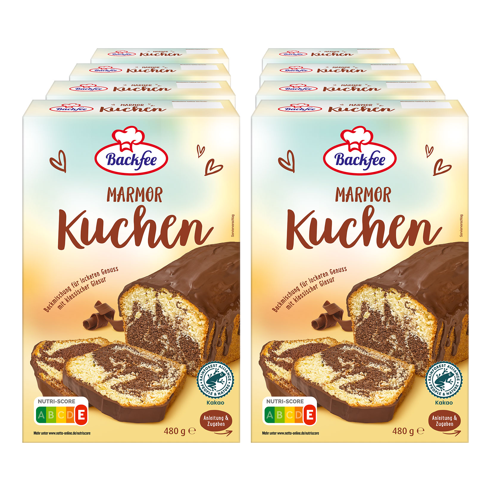Backfee Backmischung Marmor Kuchen 480 g, 8er Pack - Bild 1