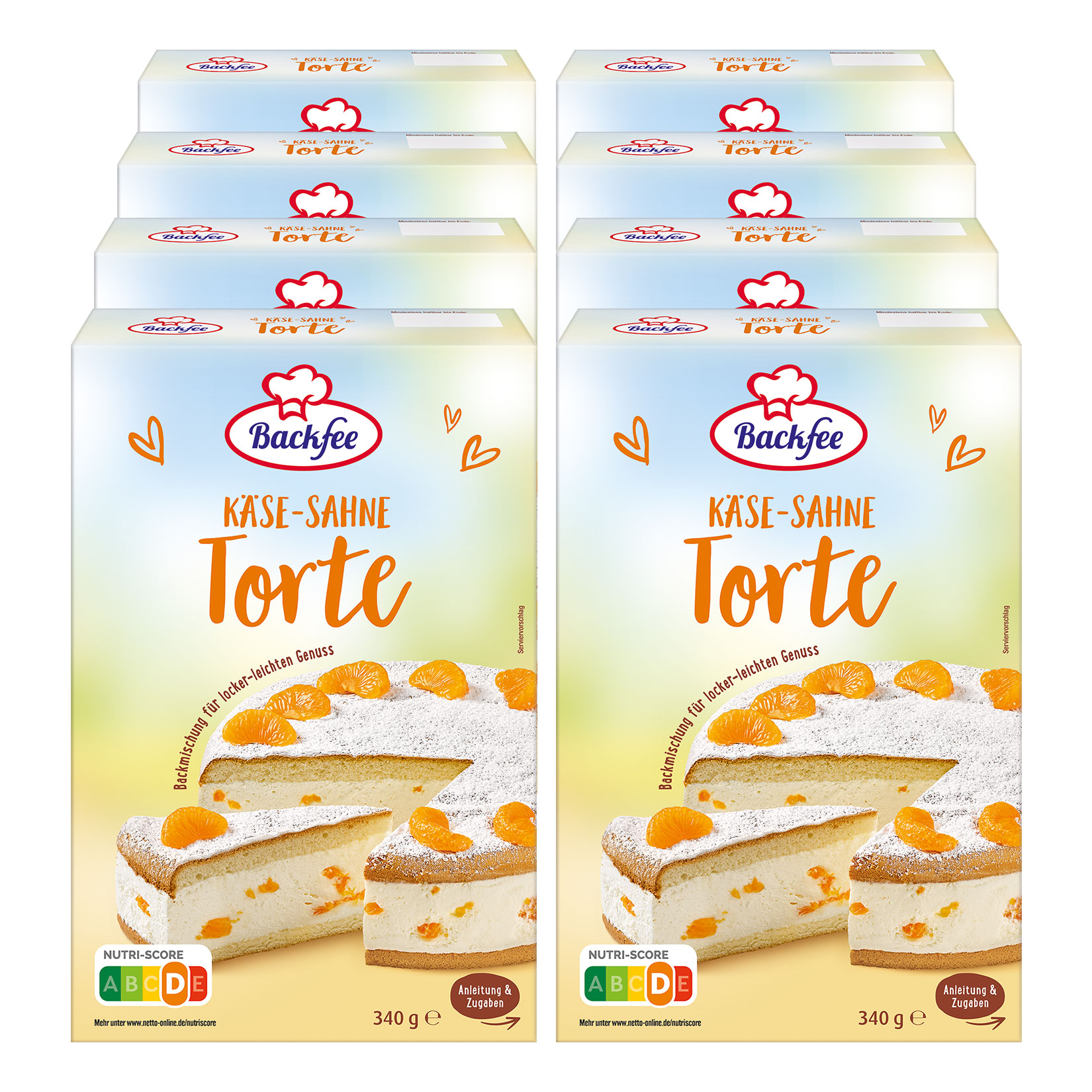 Backfee Backmischung K&auml;se-Sahne-Torte 340 g, 8er Pack - Bild 1