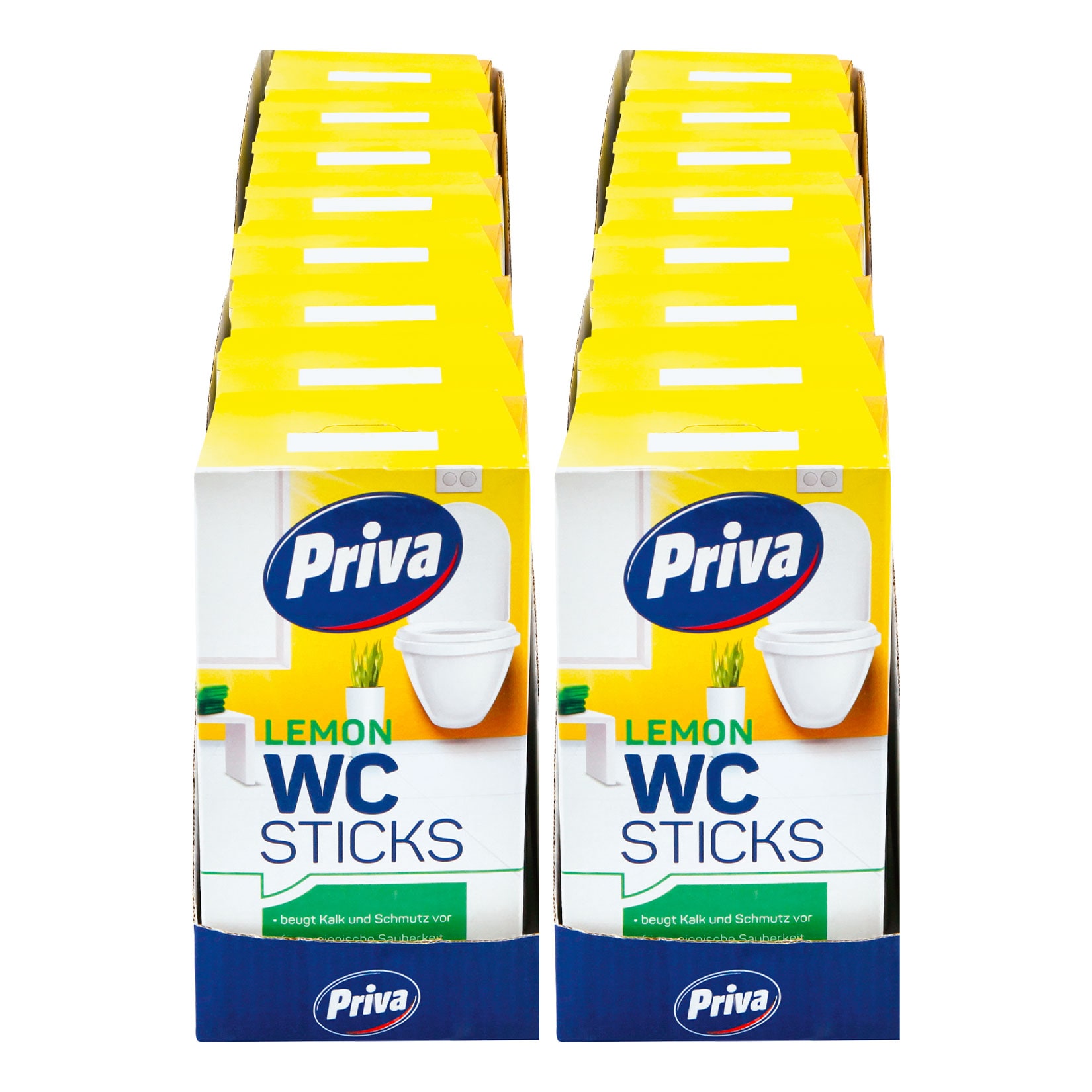 Priva WC Duftstein Zitronenfrische 4 x 40 g, 16er Pack - Bild 1