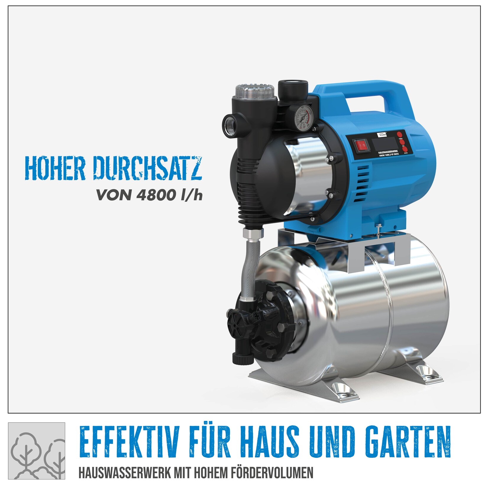 Hauswasserwerk HWW 1400.3 VF INOX