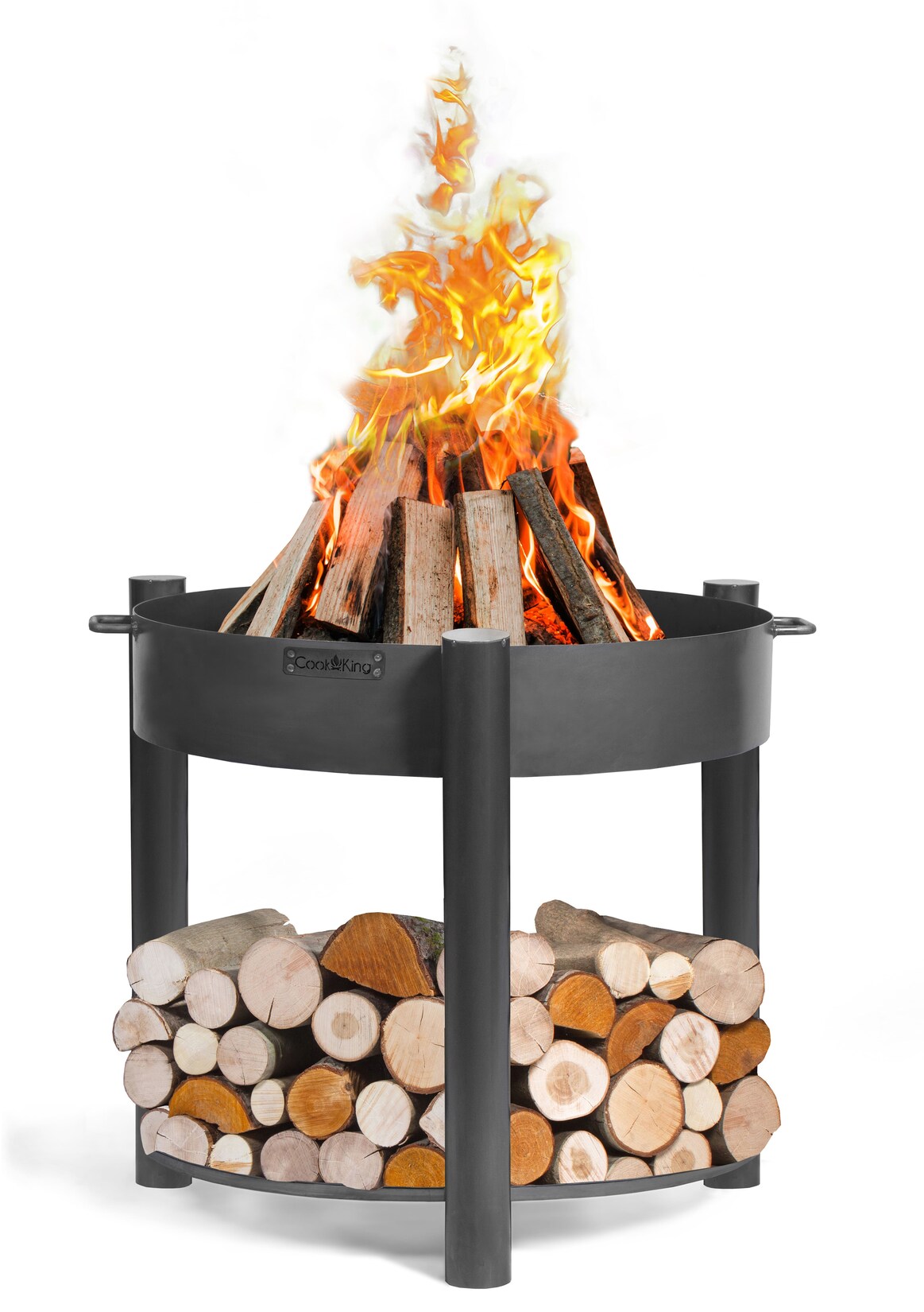 CookKing Feuerschale Montana 80 hoch   Inkl. Holzlager | 05902709572459