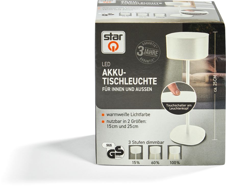 StarQ LED Akku Tischleuchte Wei&szlig; - Bild 1