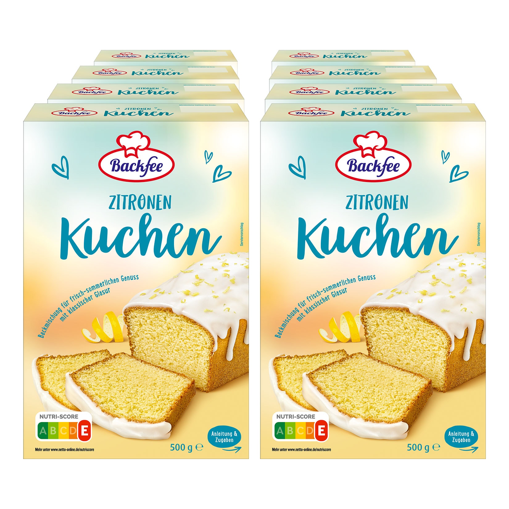 Backfee Backmischung Zitronenkuchen 500 g, 8er Pack - Bild 1