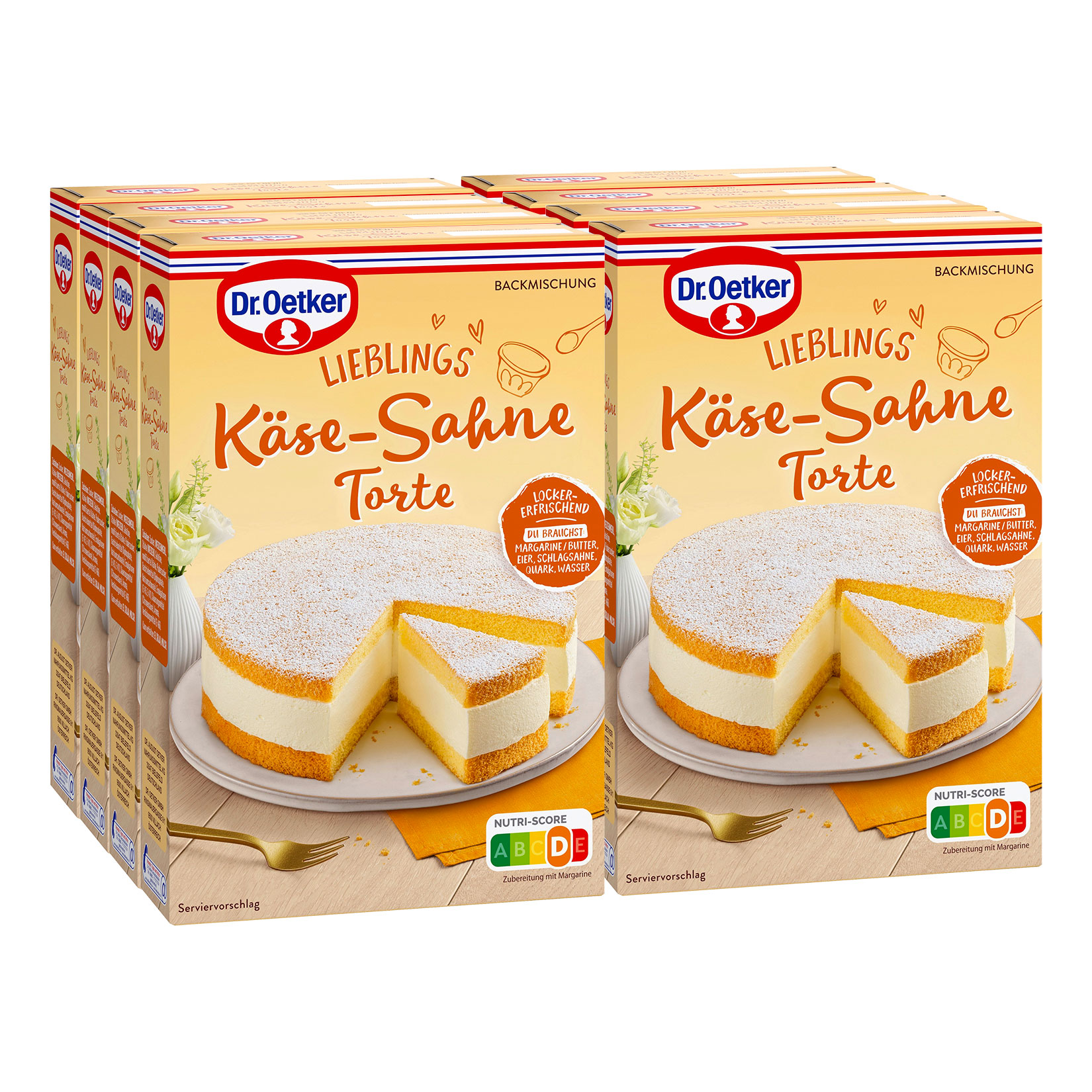 Dr. Oetker Backmischung K&auml;se-Sahne-Torte 385 g, 8er Pack - Bild 1