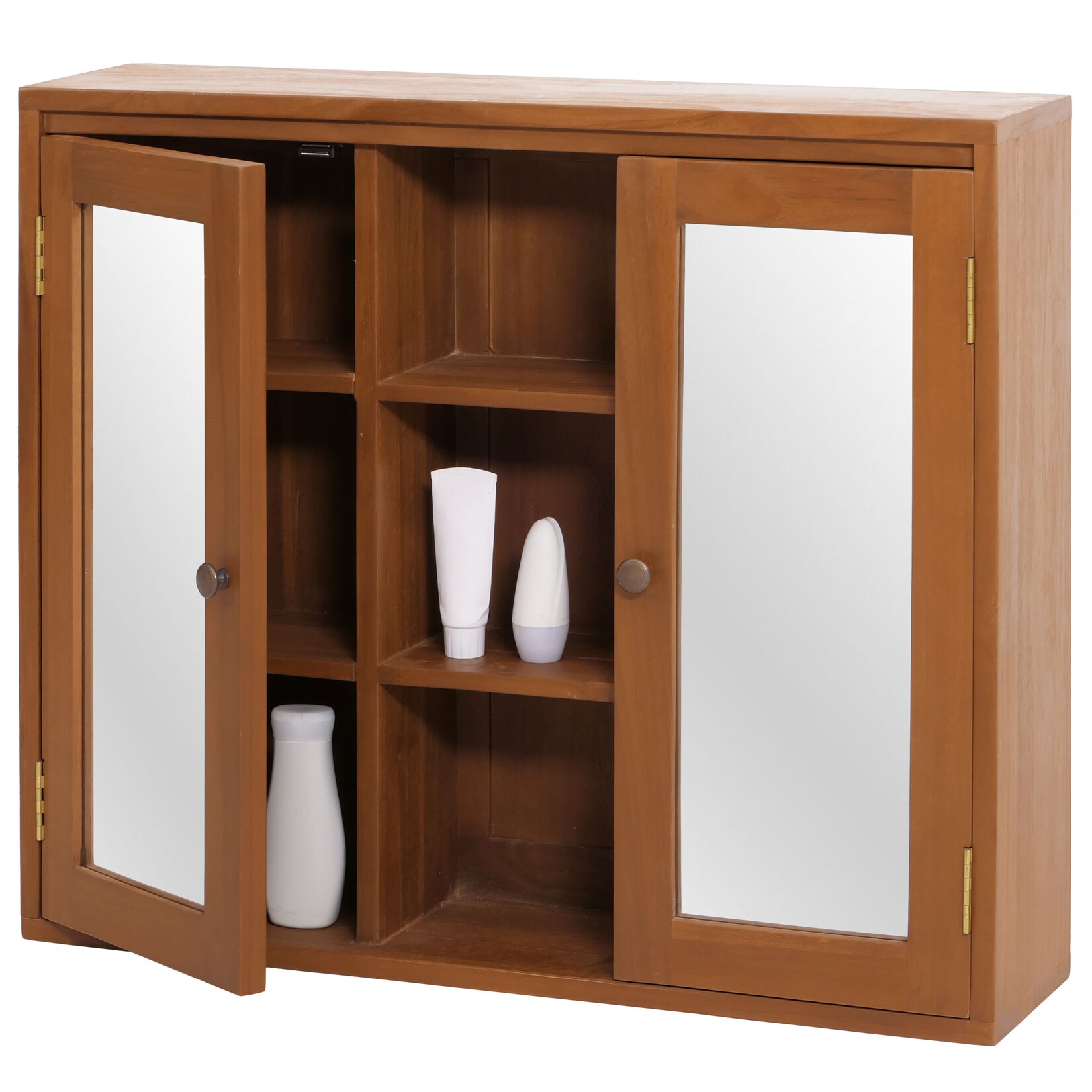 Teak-Spiegelschrank MCW-M85, Badspiegelschrank, hochwertiges B-Grade-Teak (Kernholz, 20-30 Jahre), 70x80x20cm