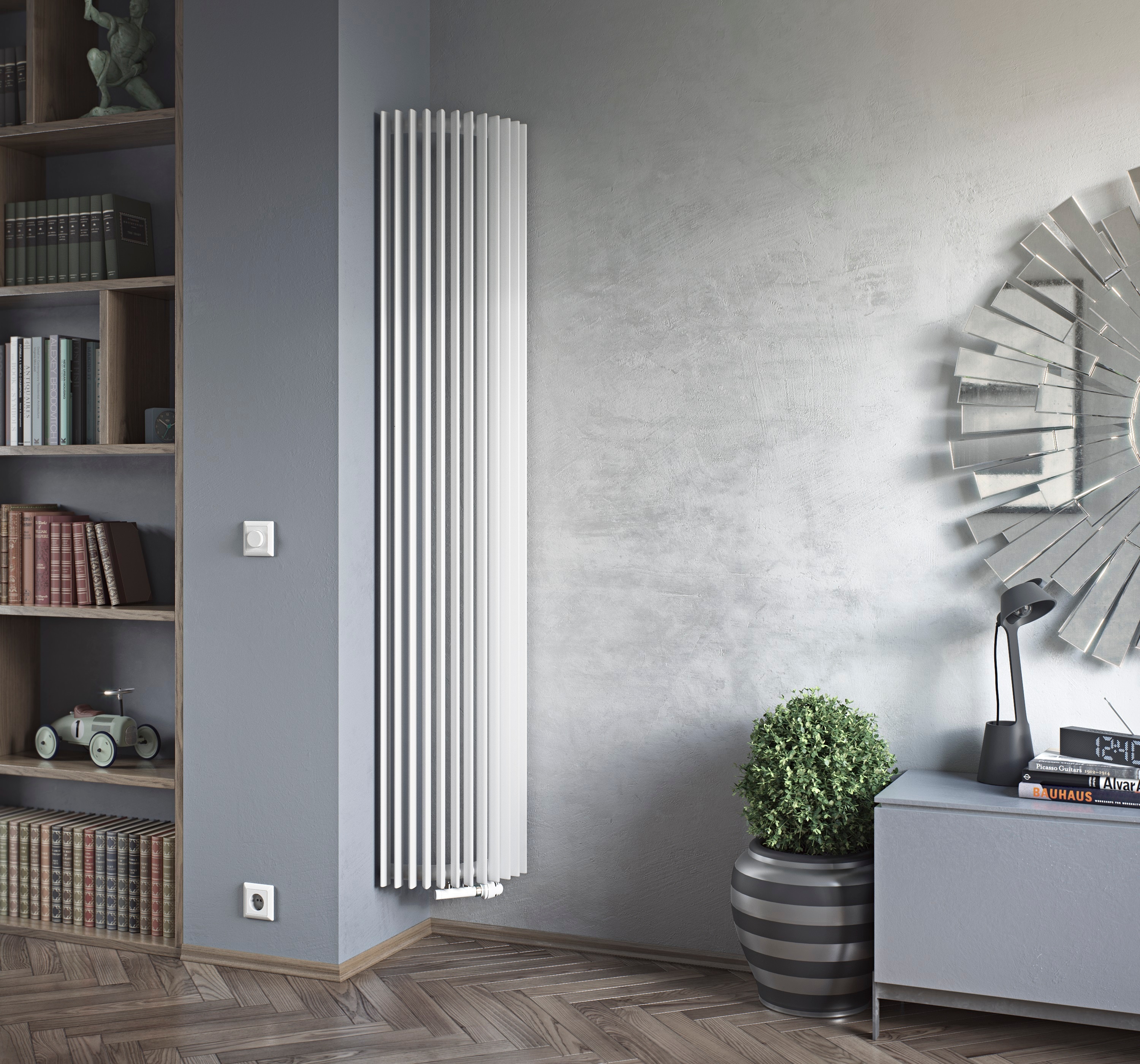 Ximax Raumheizk&ouml;rper Triton-E 1800 mm x 340 mm 850 Watt Mittenanschluss Wei&szlig; RAL 9003 - Bild 1