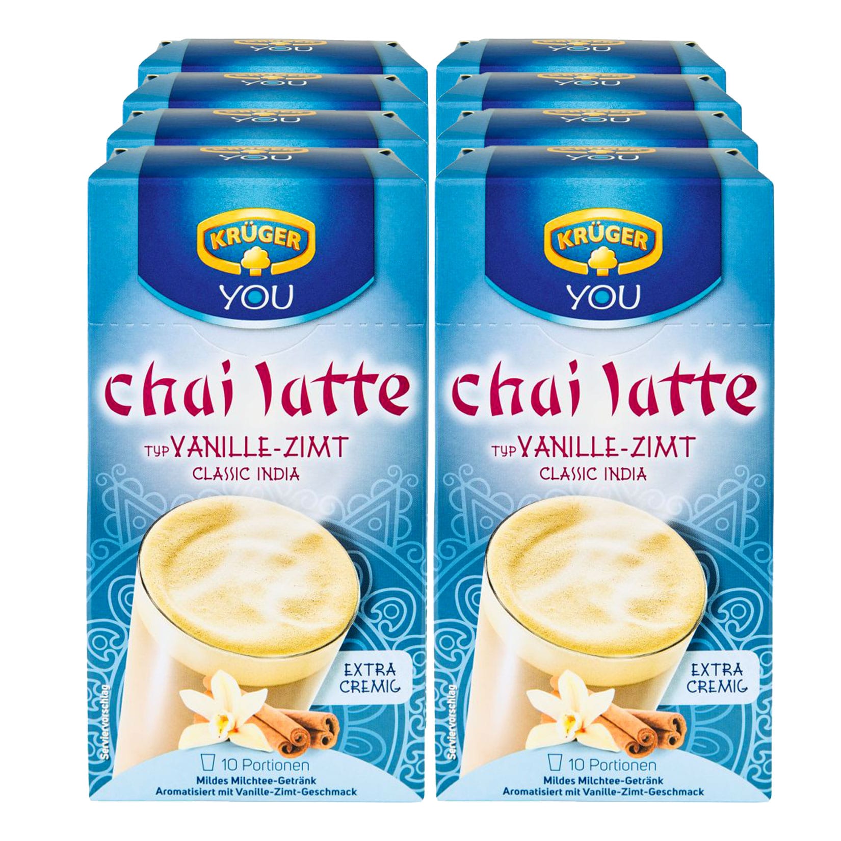 Kr&uuml;ger YOU Chai Latte Vanille Zimt 250 g, 8er Pack - Bild 1