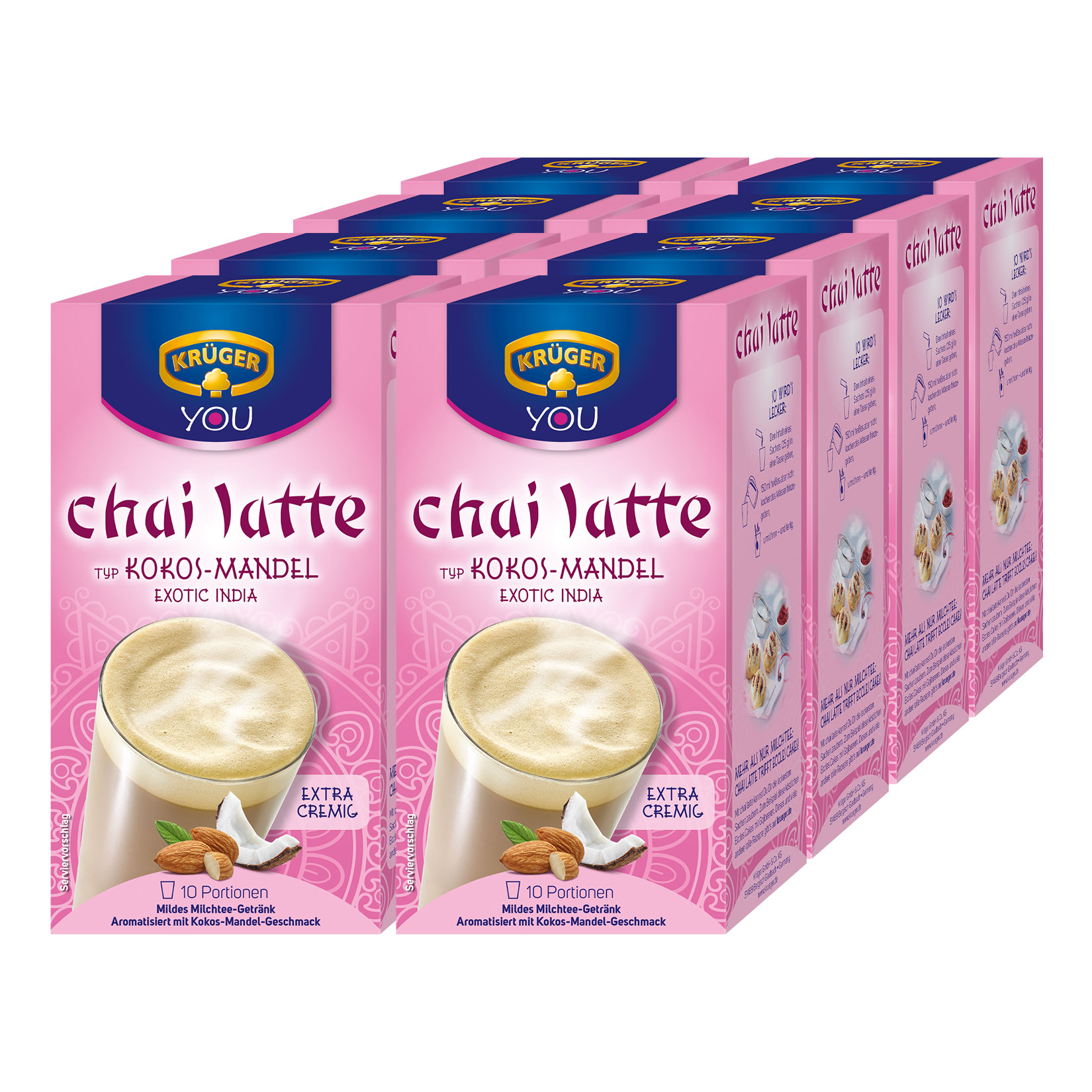 Kr&uuml;ger YOU Chai Latte Kokos Mandel 250 g, 8er Pack - Bild 1
