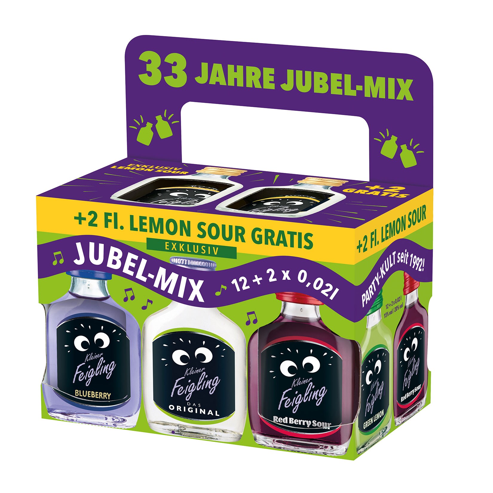 Kleiner Feigling Jubel-Mix 15,0 - 20,0 % vol 20 ml, 12+2er Pack - Bild 1