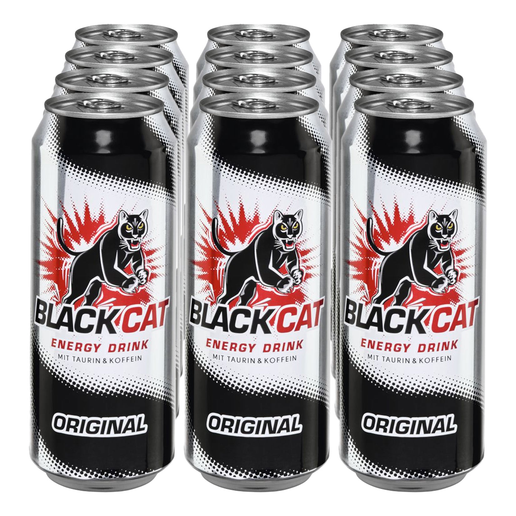 Black Cat Energy Drink 0,5 Liter Dose, 12er Pack - Bild 1