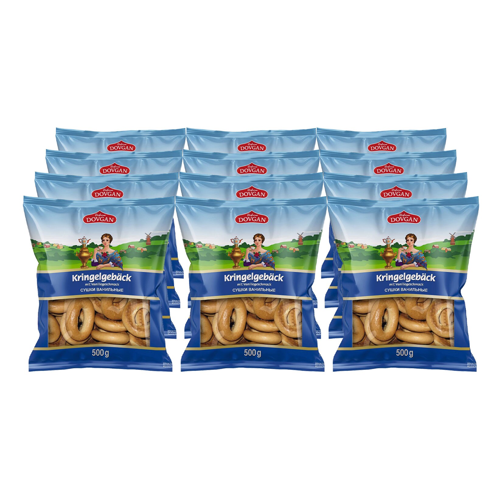 Dovgan Kringelgeb&auml;ck Vanille 500 g, 12er Pack - Bild 1