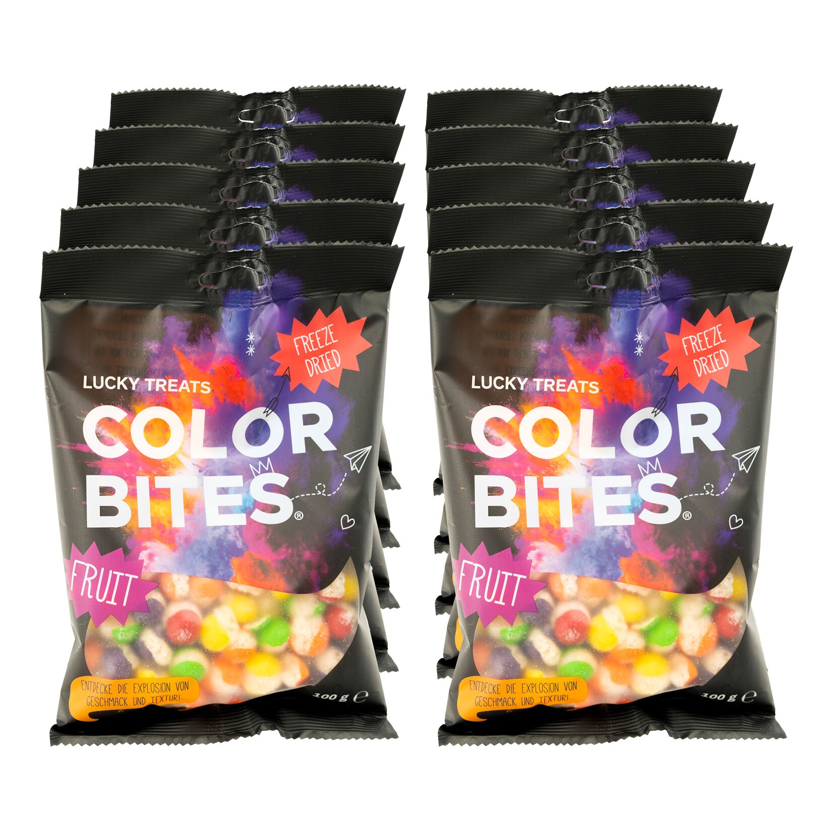 Lucky Treats Color Bites Fruit 100 g, 10er Pack - Bild 1