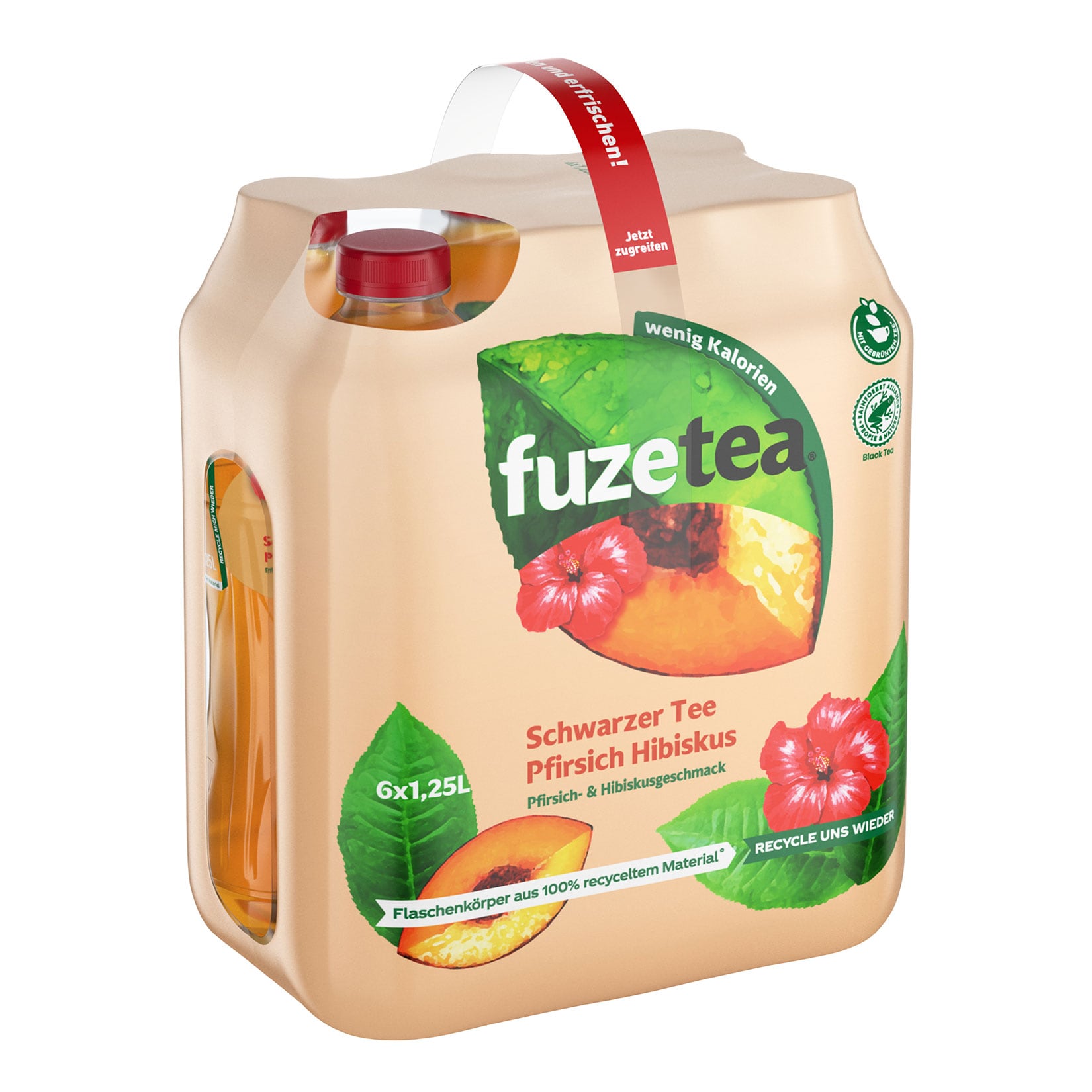 Fuze Tea Pfirsich-Hibiskus 1,25 Liter, 6er Pack - Bild 1