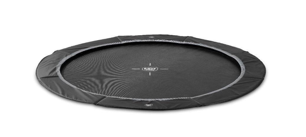 EXIT InTerra ebenerdige sports Trampolin ø366cm - schwarz