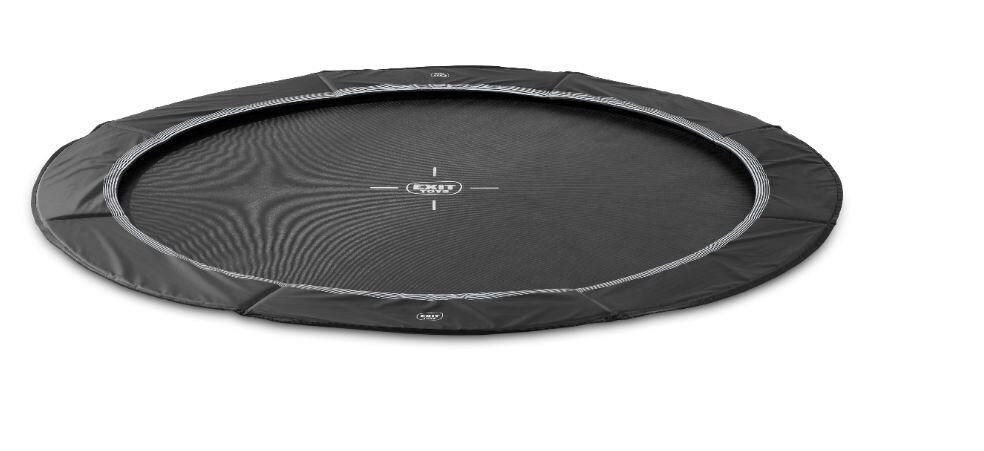 EXIT InTerra ebenerdige sports Trampolin ø427cm – schwarz | 08720791619527