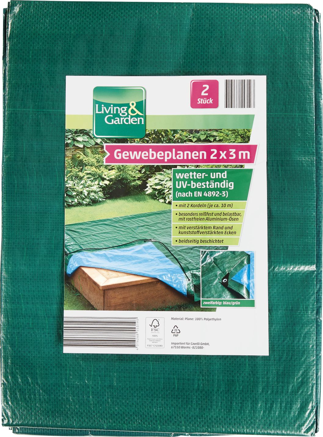 Living & Garden Gewebeplanen - 2x3m, 2er - Bild 1