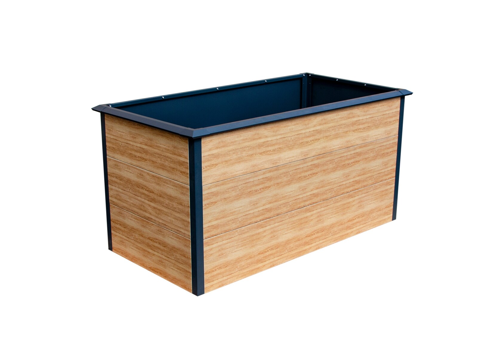 ® Hochbeet mit Schneckenschutzkante Metall mit UV-Druck Holzdekor