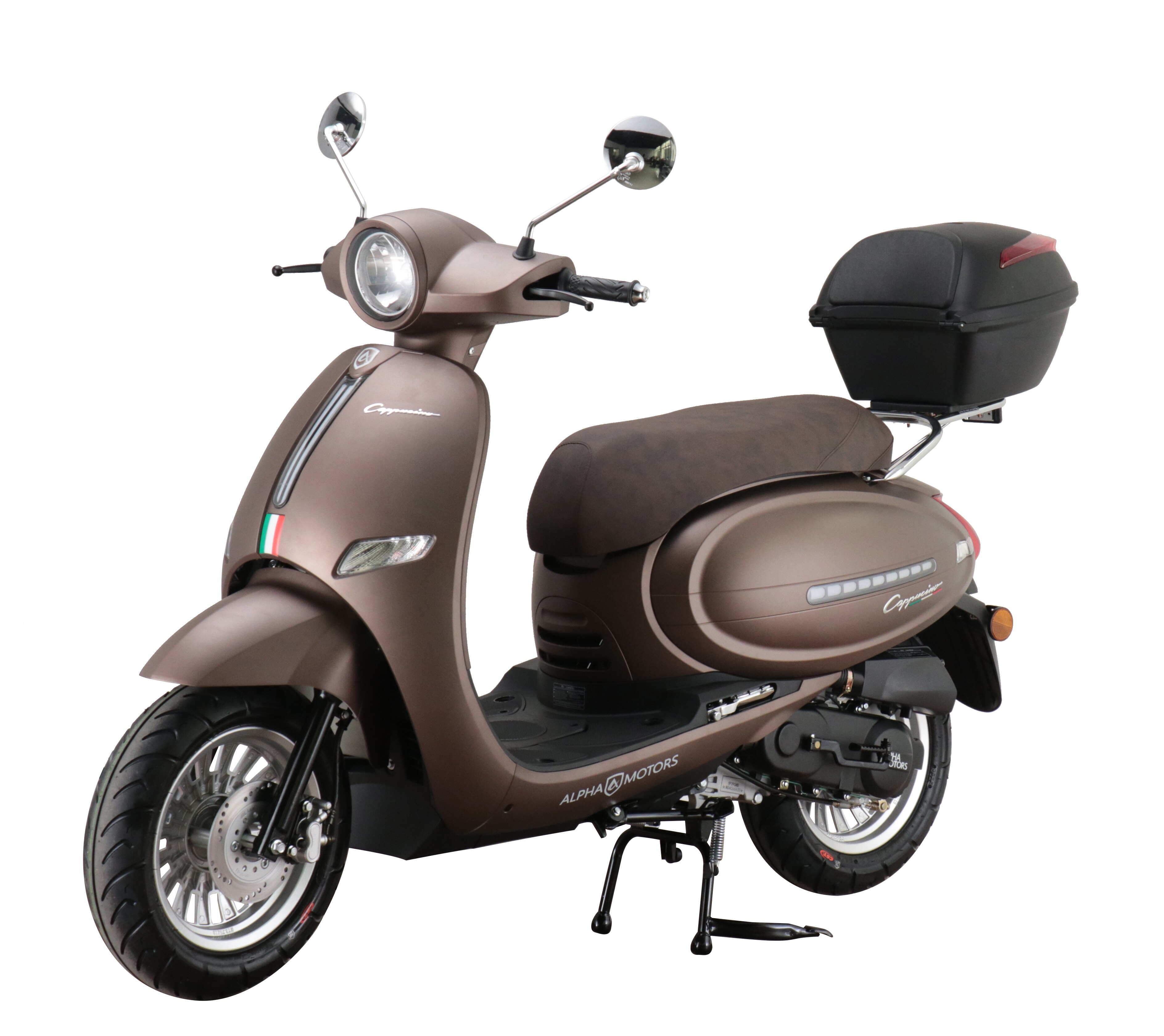 Alpha Motors Motorroller Cappucino 50 ccm 25 km/h EURO 5 mattbraun inkl. Topcase - Bild 1