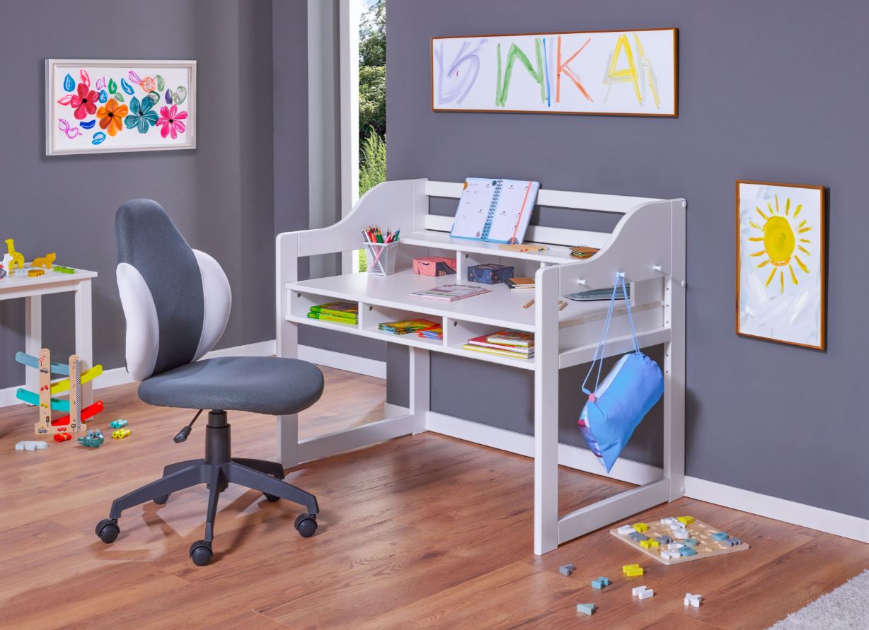 Inter Link Schreibtisch Kids Learning - H&ouml;henverstellbar - Kiefer Massivholz - Bild 1