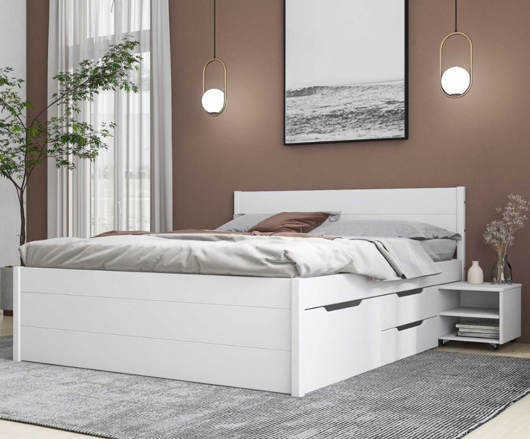 Inter Link Bett mit Stauraum Efetivo inkl. Nachtkommode und Lattenrost 180x200 cm - Bild 1