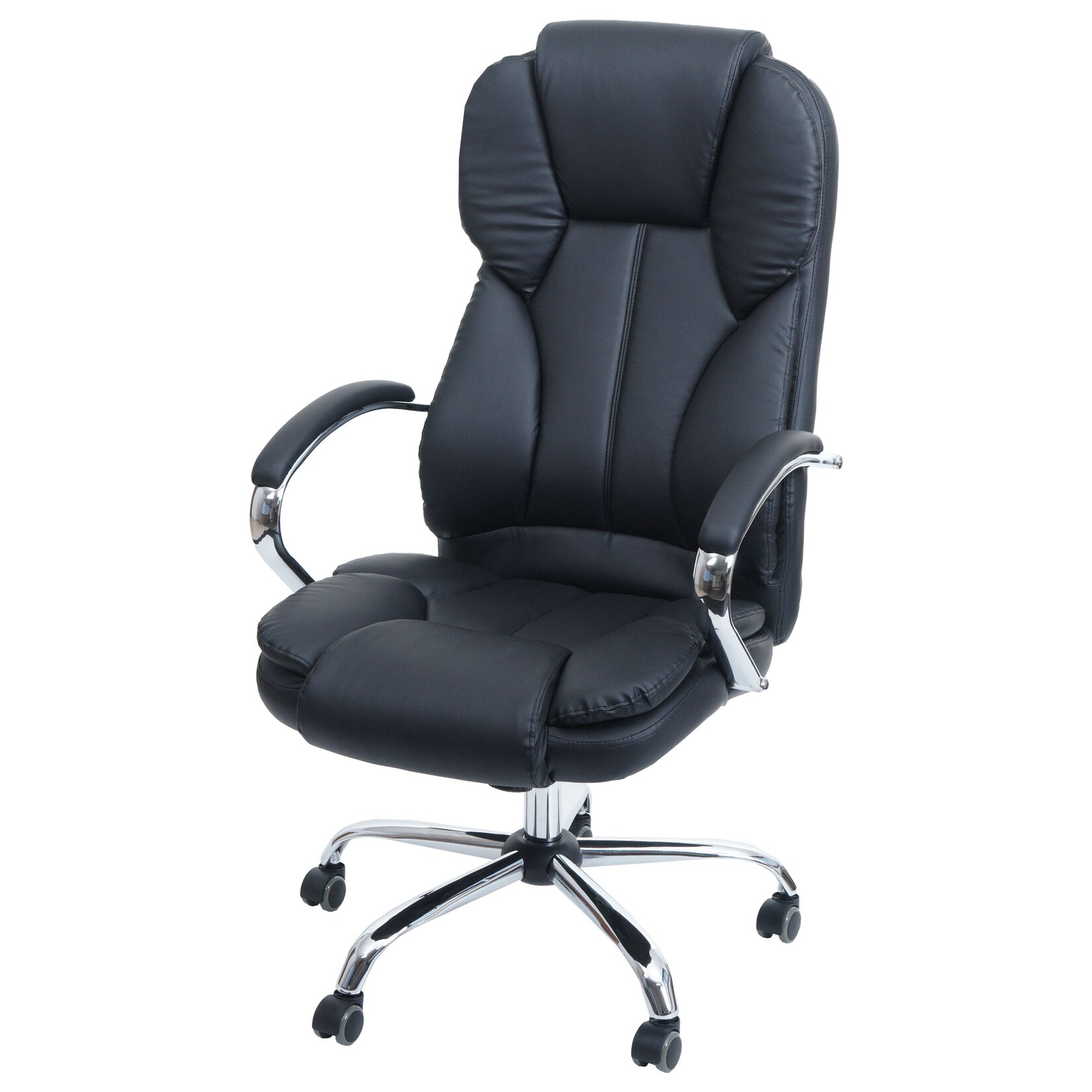 Profi-Bürostuhl Atlanta XXL Chefsessel Drehstuhl US-Version, 150kg belastbar, Kunstleder schwarz