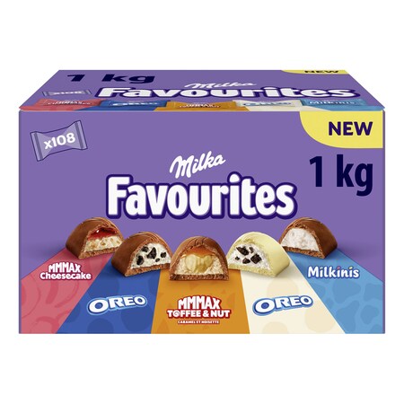 Milka Favourites - gefüllte Schokoladen Bites 1 kg "Officebox"