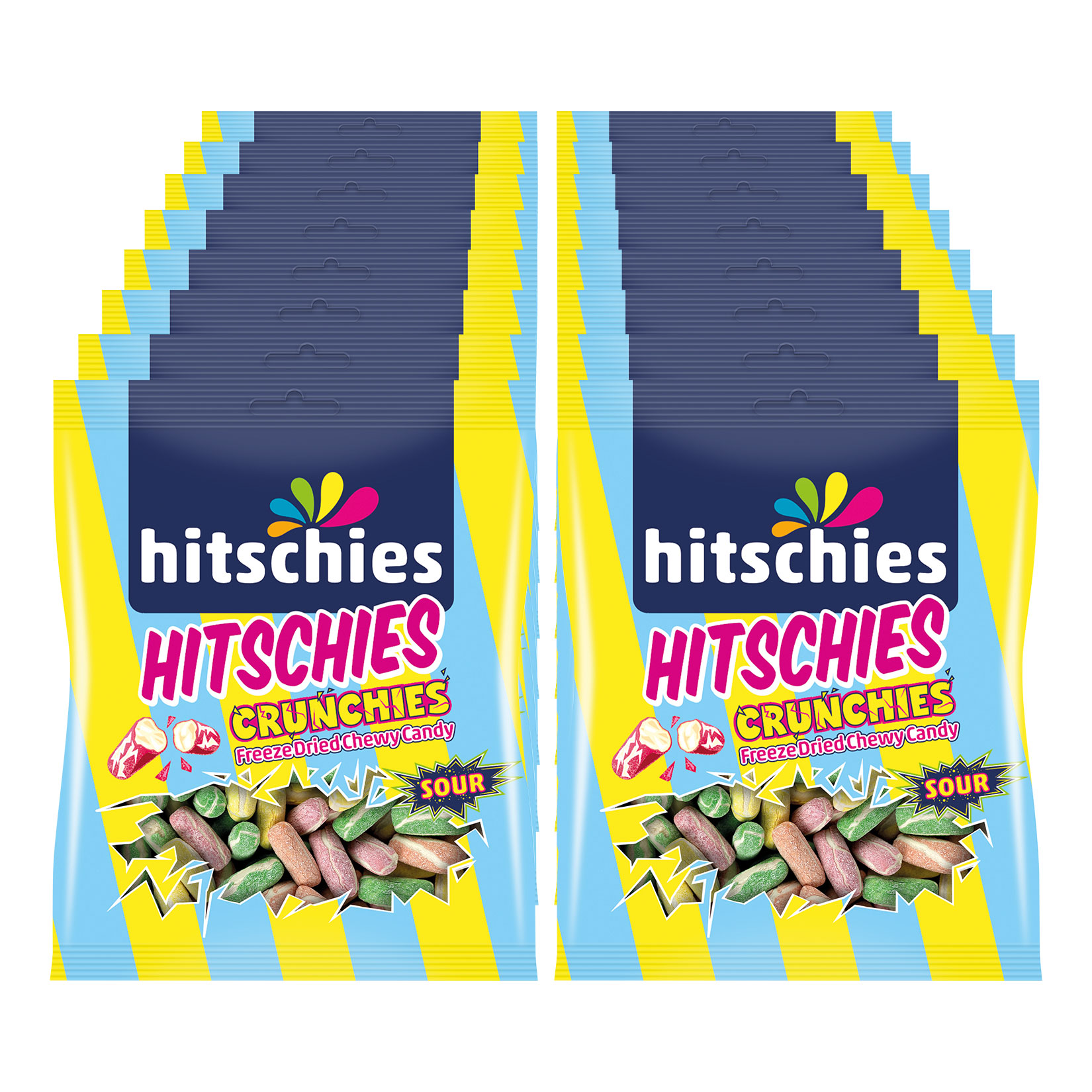 Hitschies Crunchies Sour Mix 75 g, 16er Pack - Bild 1