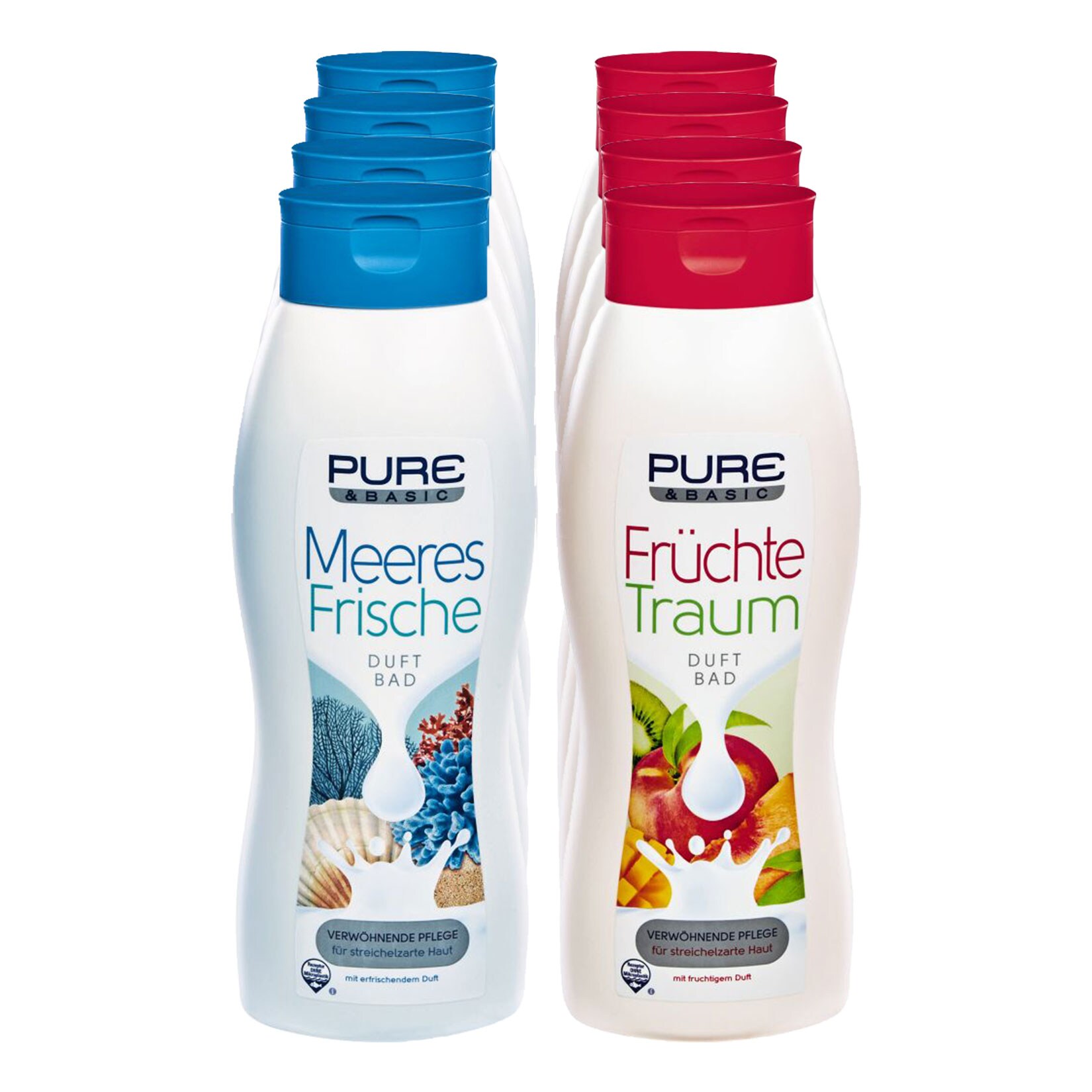 Pure & Basic Duftbad 1 Liter, verschiedene Sorten, 8er Pack - Bild 1