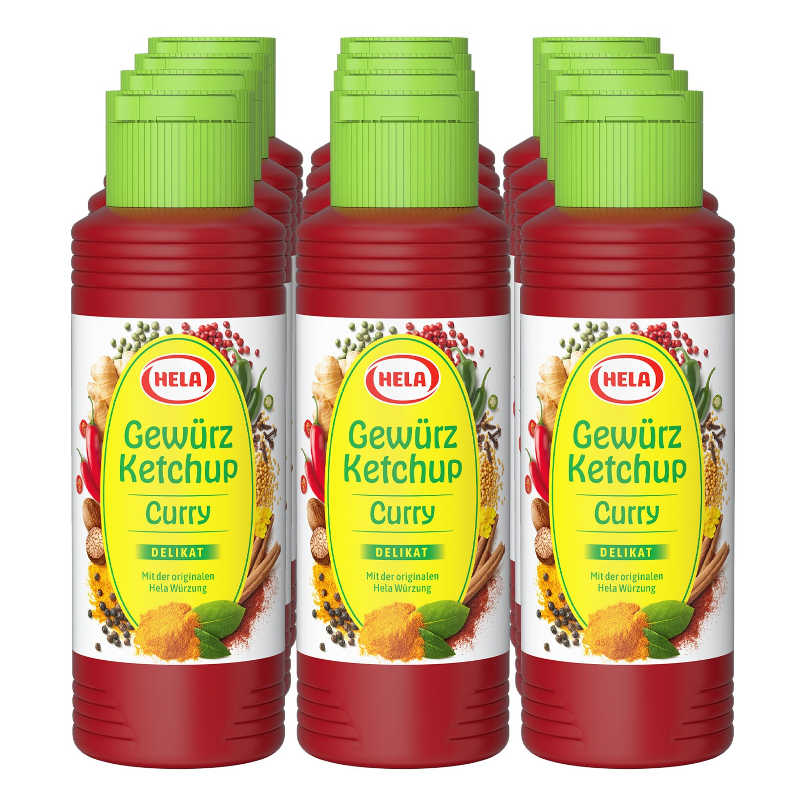 Hela Gew&uuml;rz Ketchup Curry delikat 300ml, 12er Pack - Bild 1