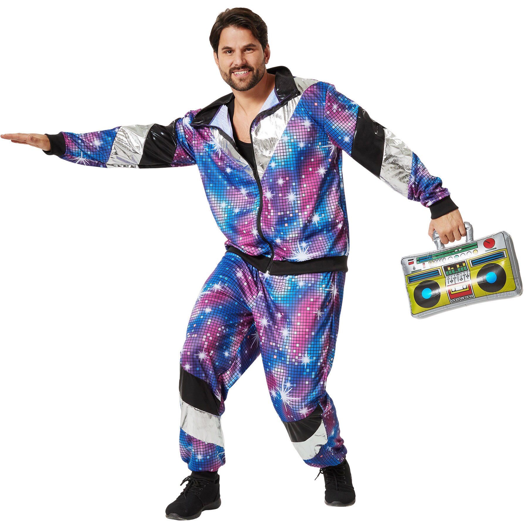 tectake&reg; Herrenkost&uuml;m Retro 80er 90er Jahre Disco Jogginganzug - Bild 1