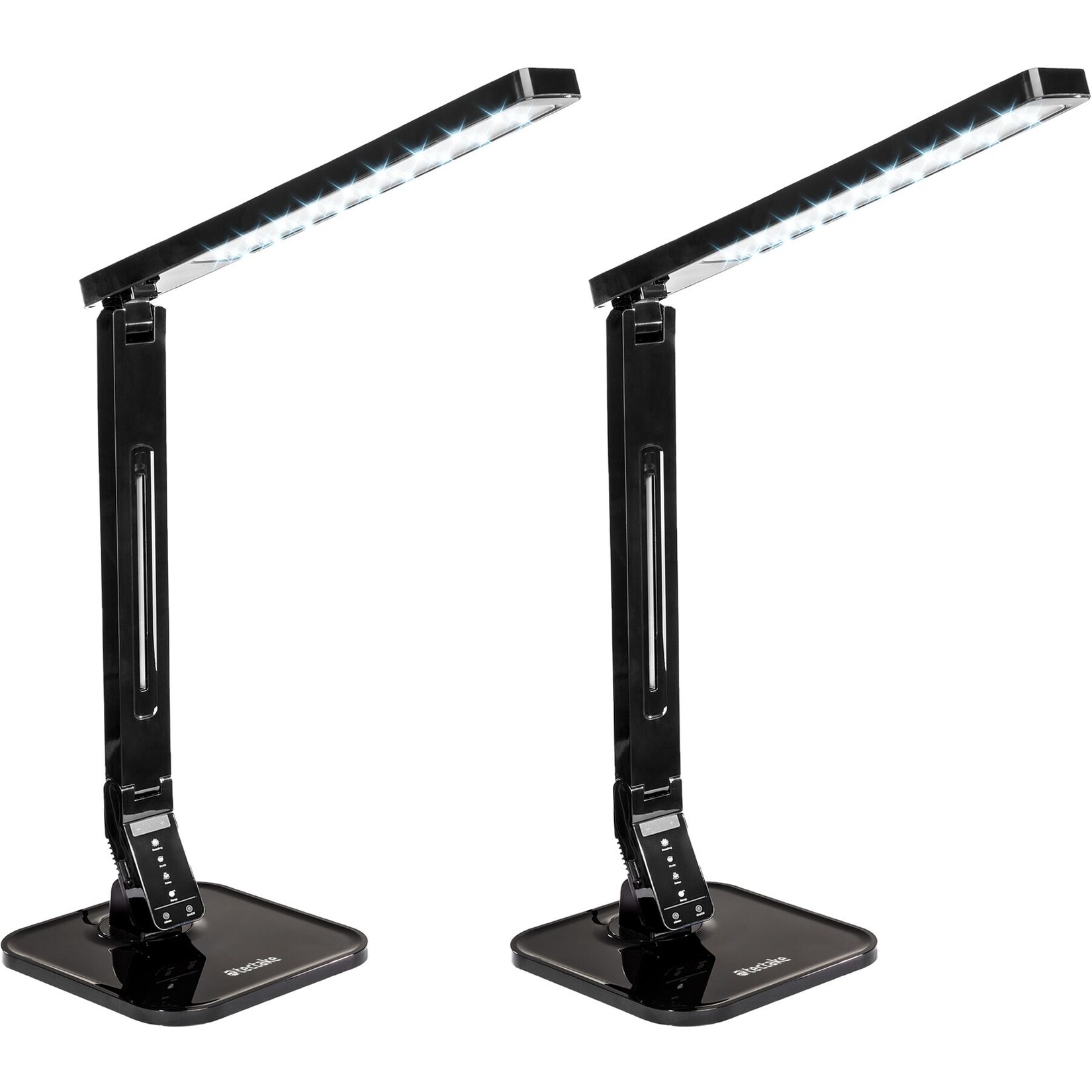 tectake® Schreibtischlampe, LED, 14 W, dreh-, neig- und klappbar, Touchpanel, inklusive USB-Anschluss