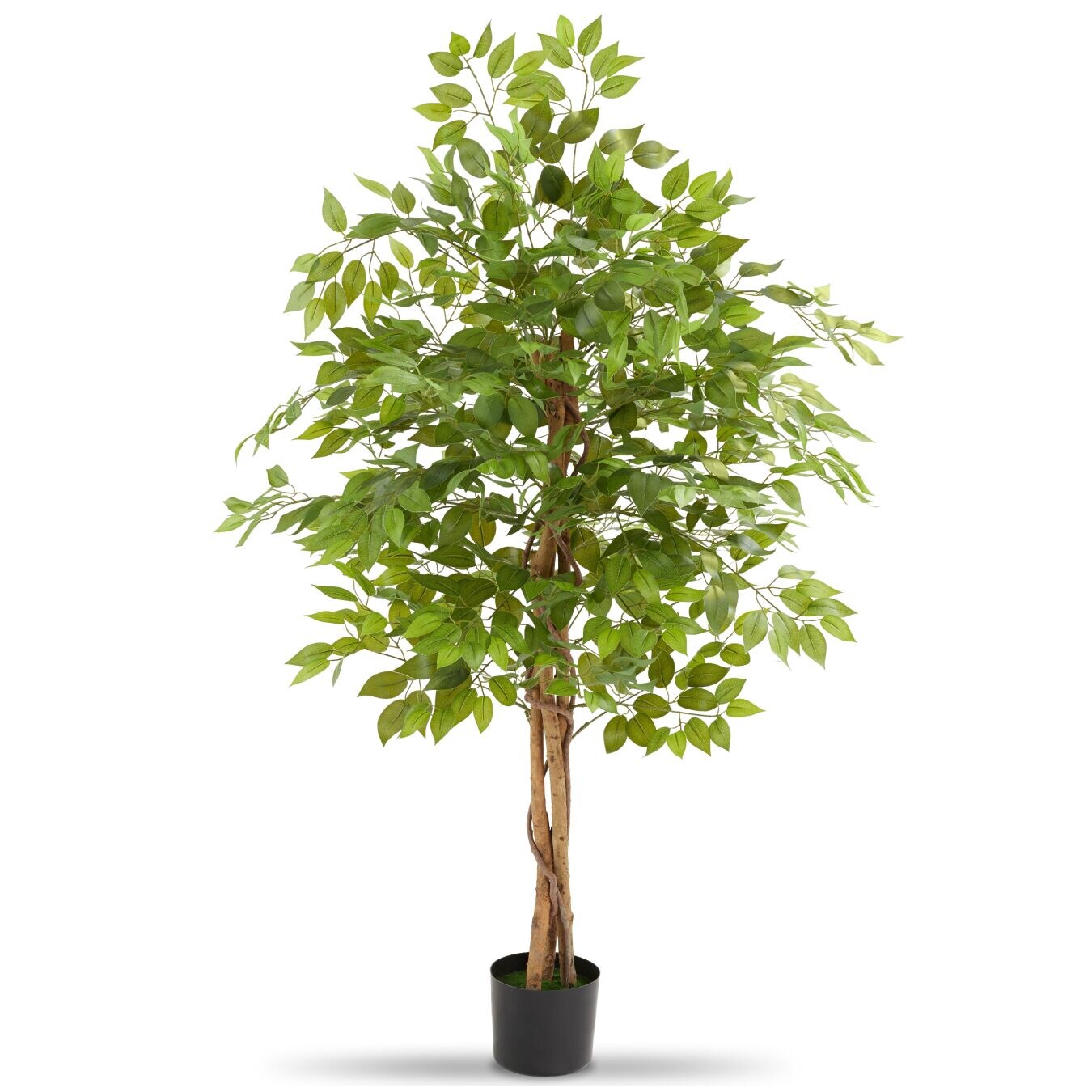tectake® Künstlicher Ficusbaum, verschiedene Größen, mit viel Volumen, stabiler Kunststoff-Blumentopf