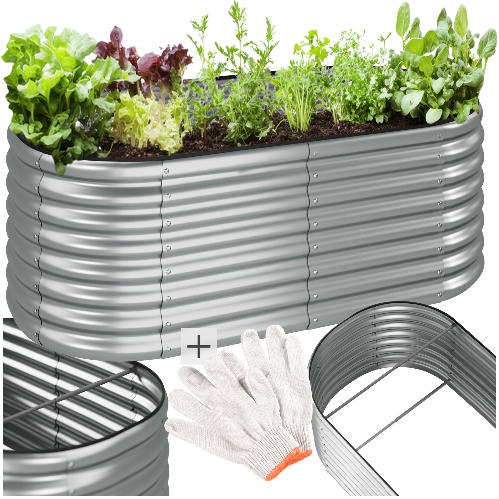 tectake® Hochbeet, aus verzinktem Stahl, stabil, sicher, witterungsbeständig, 160 x 80 x 60 cm | 04061173268952