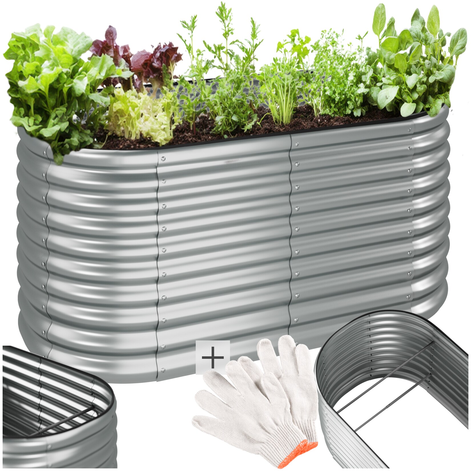tectake® Hochbeet, aus verzinktem Stahl, stabil, sicher, witterungsbeständig, 160 x 80 x 80 cm | 04061173268969