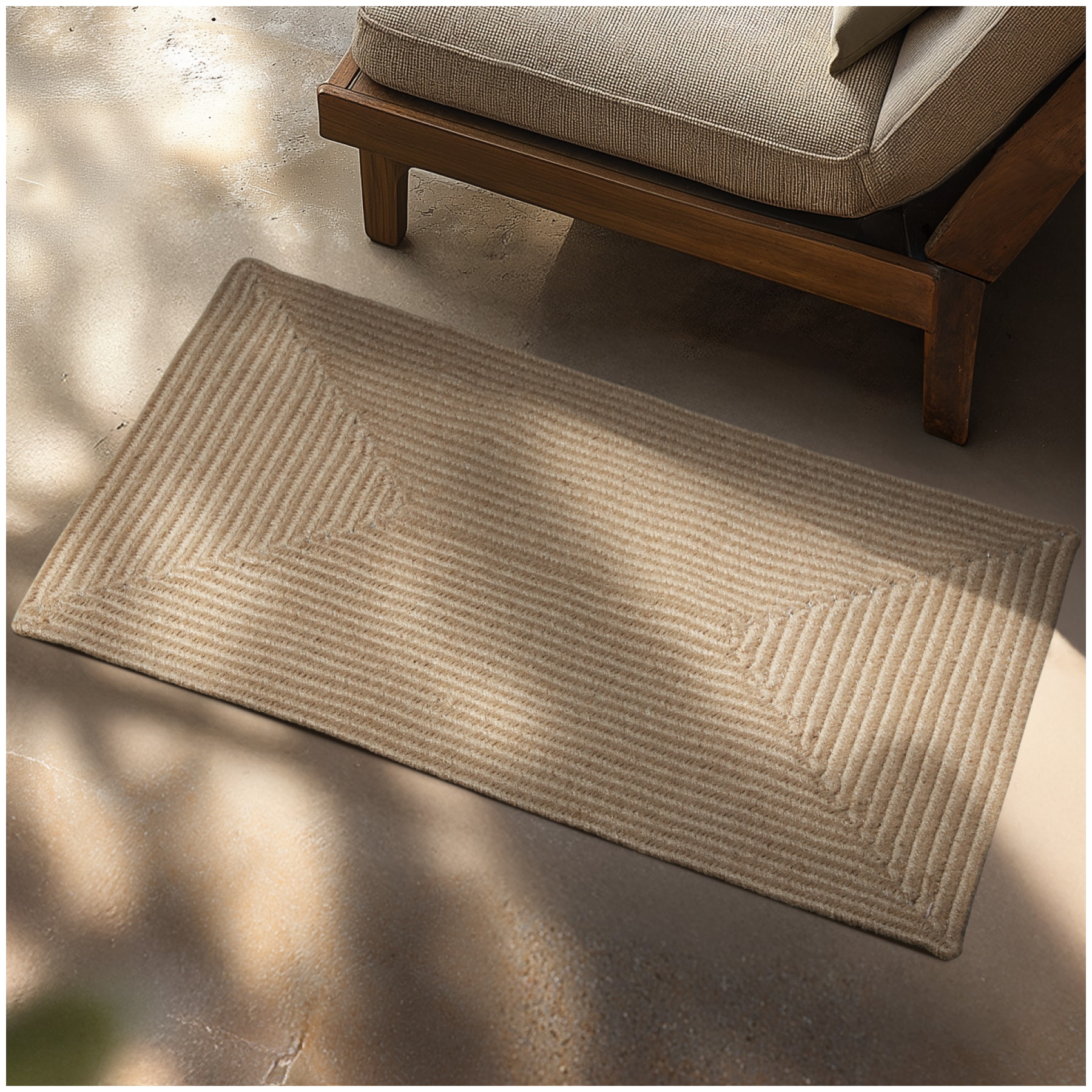 tectake&reg; Geflochtener Teppich, verschiedene Gr&ouml;&szlig;en, aus Jute- und Kunstfasern, strapazierf&auml;hig und pflegeleicht - Bild 1