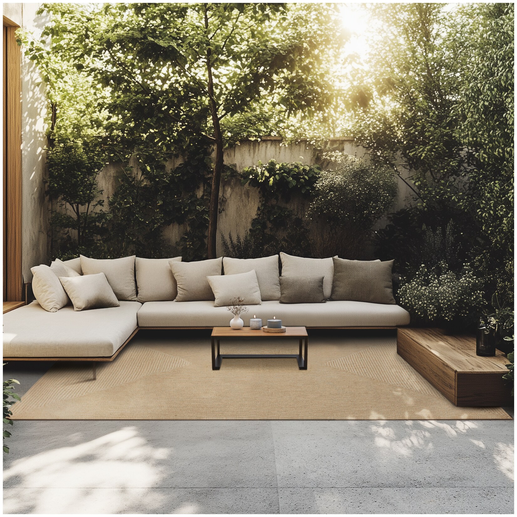 tectake® Geflochtener Teppich, verschiedene Größen, aus Jute- und Kunstfasern, strapazierfähig und pflegeleicht | 04061173270696