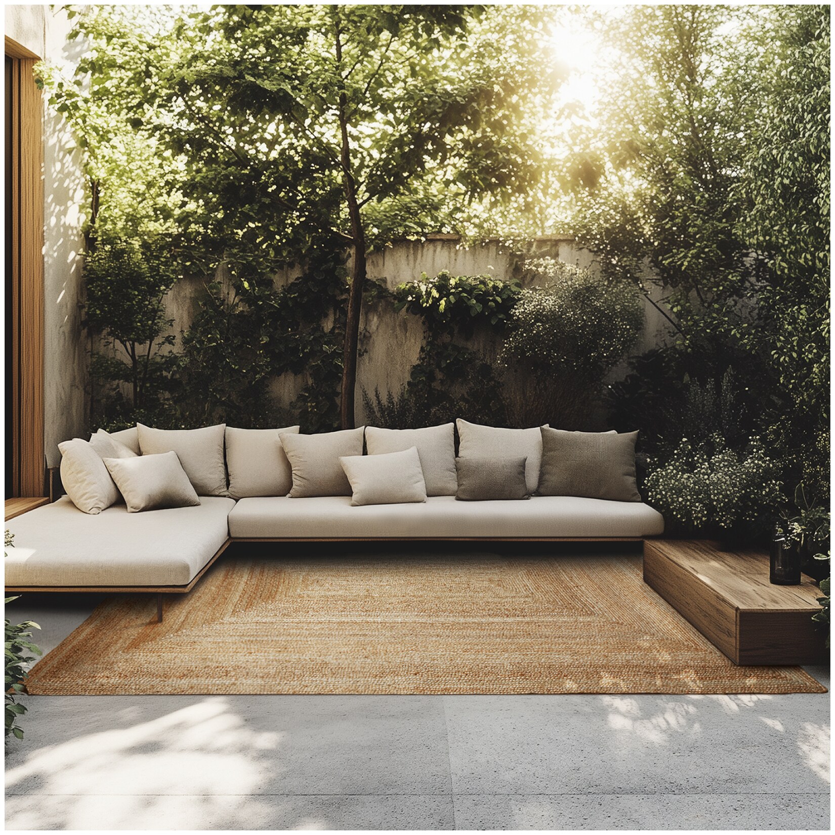 tectake® Handgewebter Teppich, verschiedene Größen, aus Jute, 100 % Naturfasern, strapazierfähig und pflegeleicht | 04061173270733