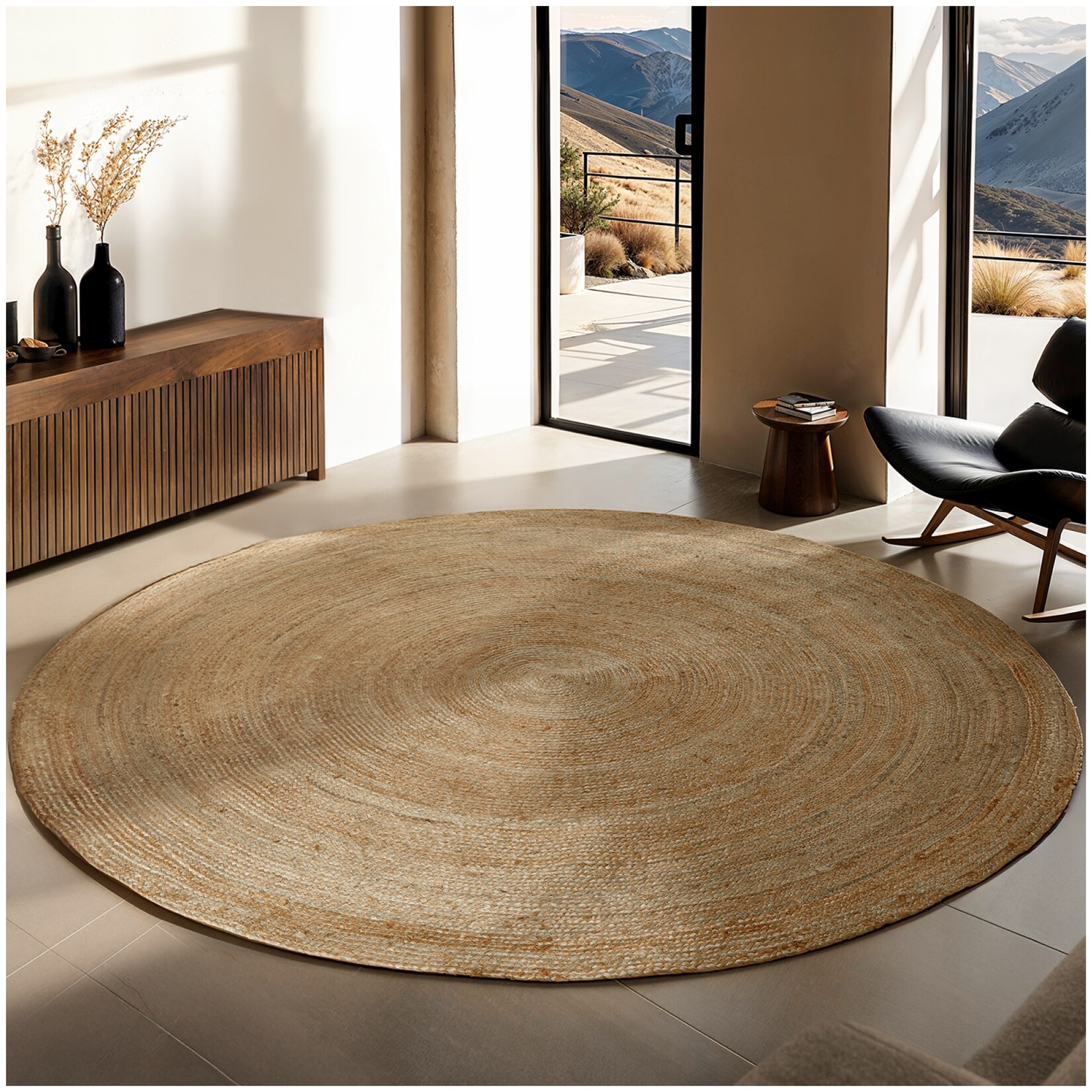 tectake® Handgewebter Teppich, verschiedene Größen, aus Jute, 100 % Naturfasern, strapazierfähig und pflegeleicht | 04061173270757